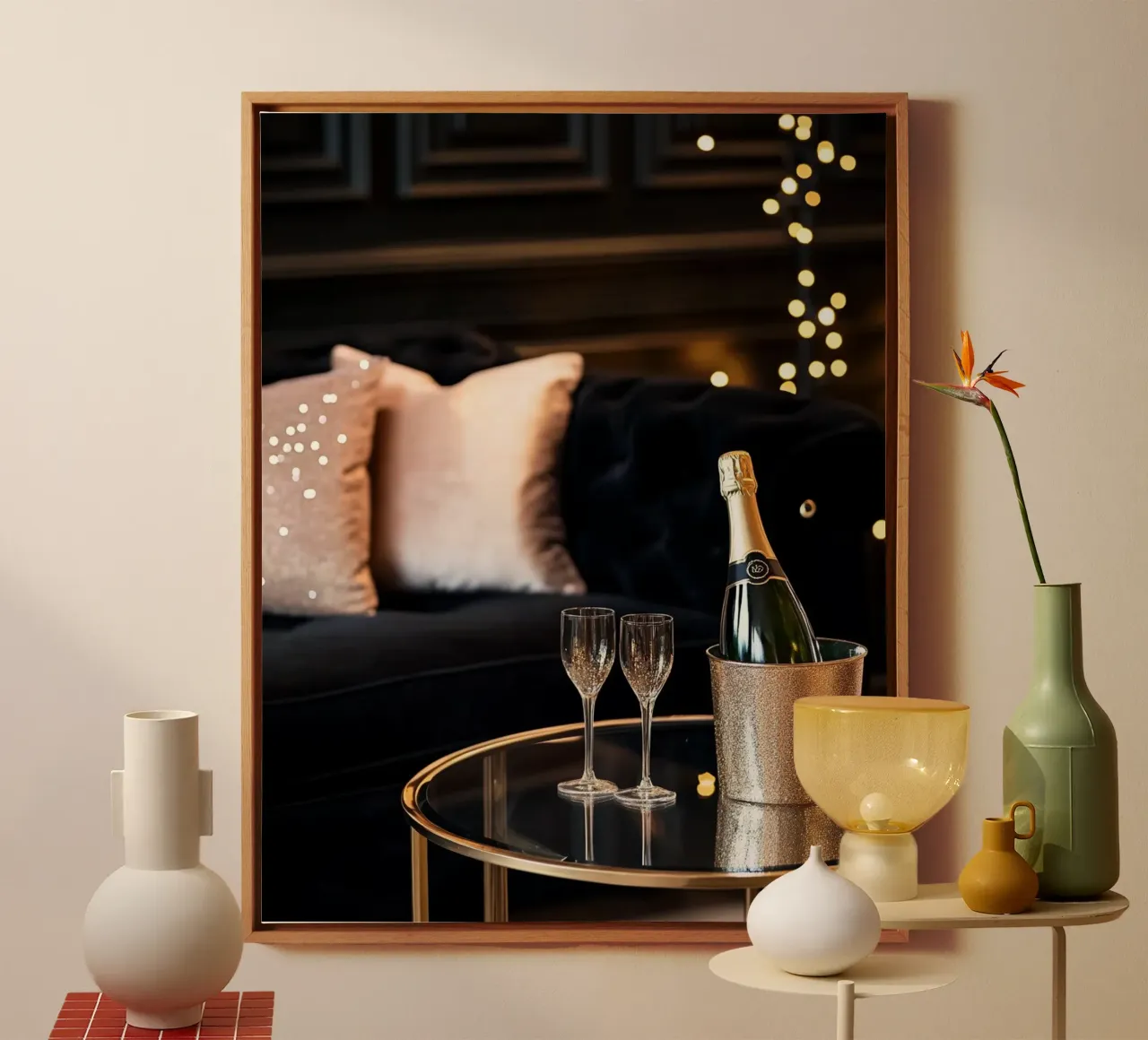 Glam Glow canvas met Baklijst van PhotoVibe Decor
