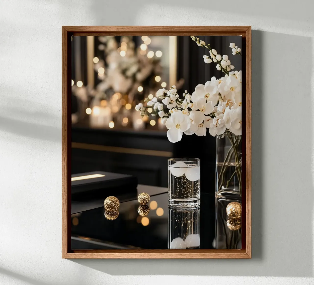 Glam Glow canvas met Baklijst van PhotoVibe Decor