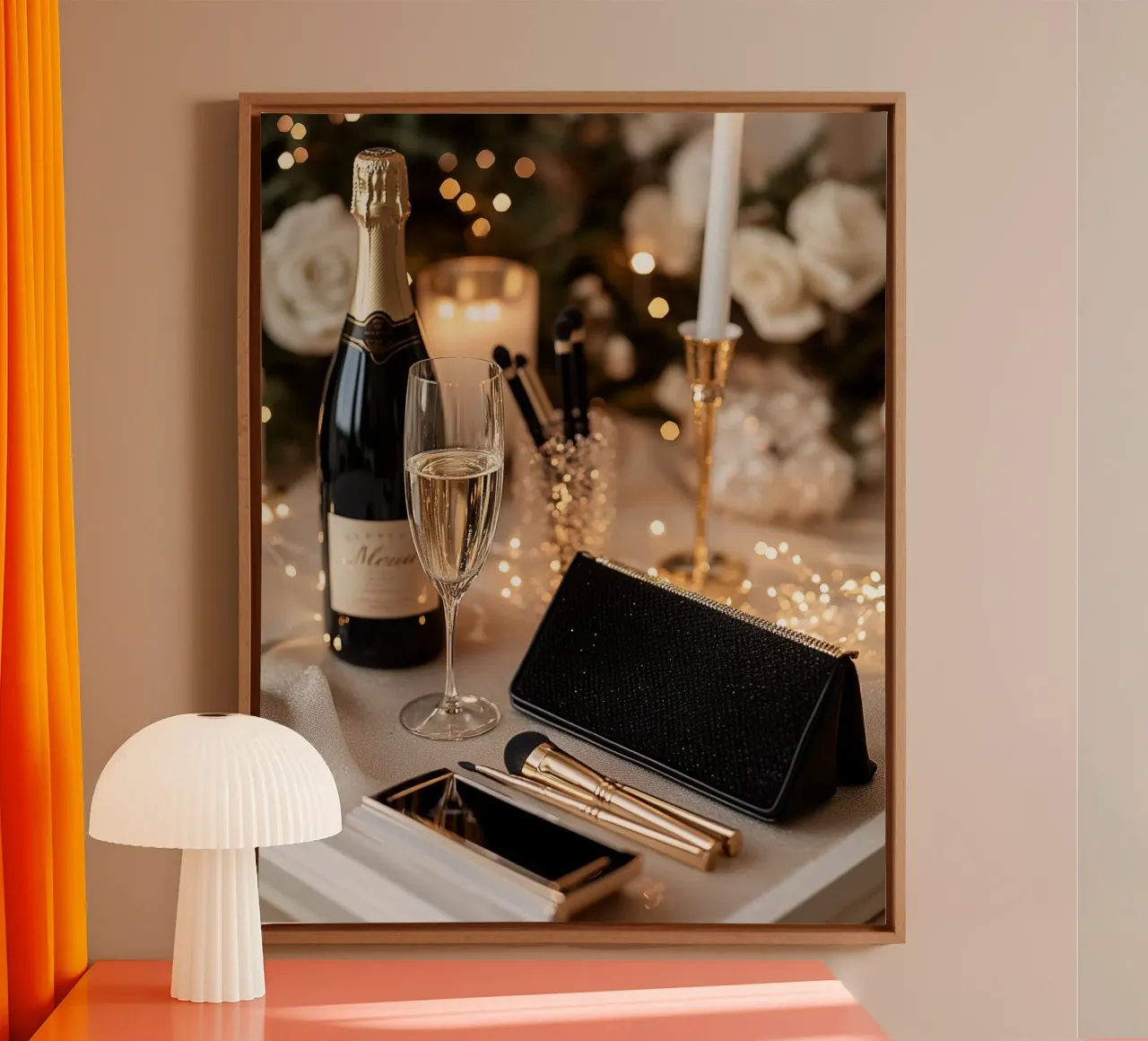 Glam Glow canvas met Baklijst van PhotoVibe Decor