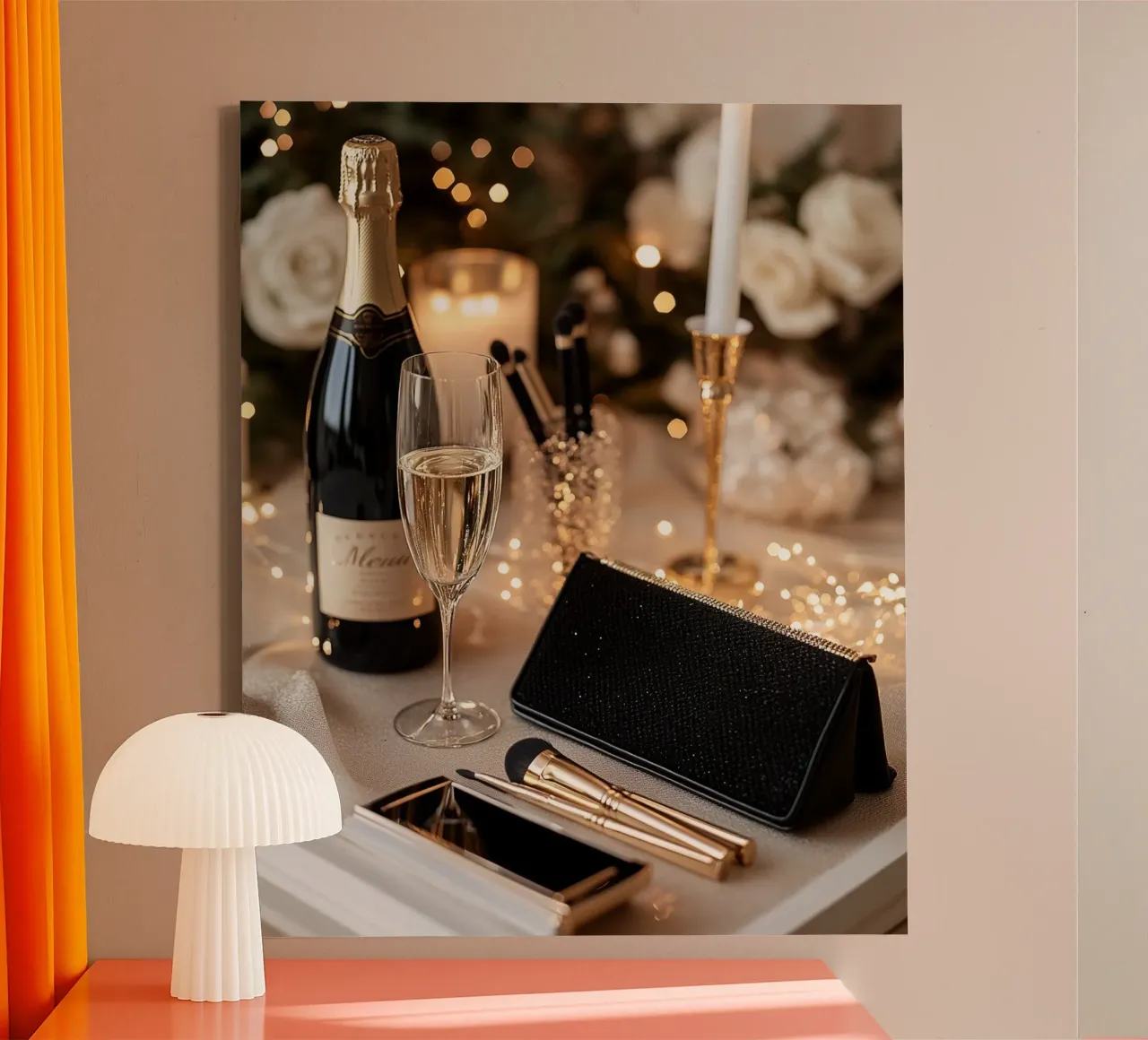 Glam Glow canvas met Baklijst van PhotoVibe Decor