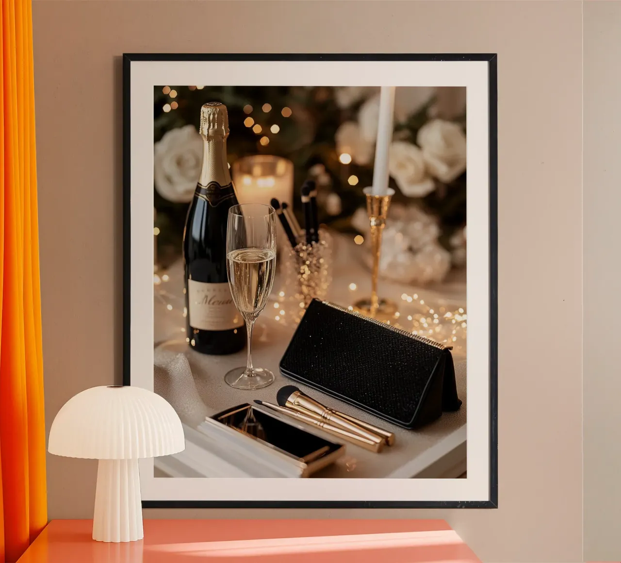 Bagliore glam poster con telaio in alluminio da PhotoVibe Decor