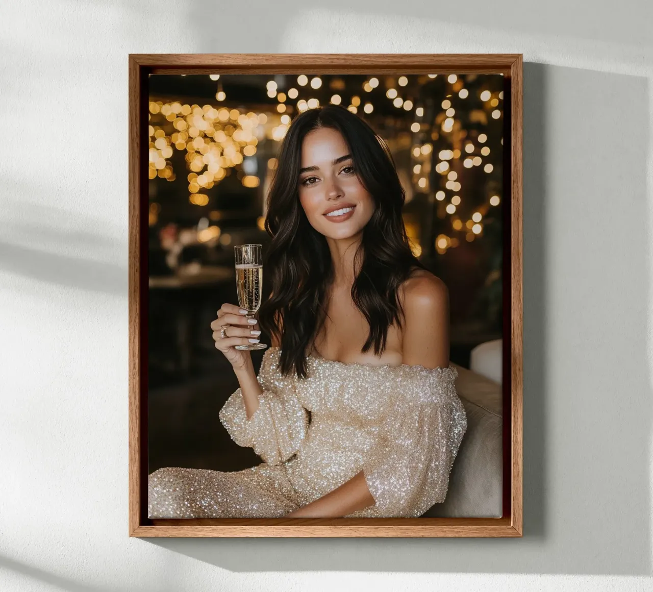 Glam Glow canvas with Floater frame by PhotoVibe Decor