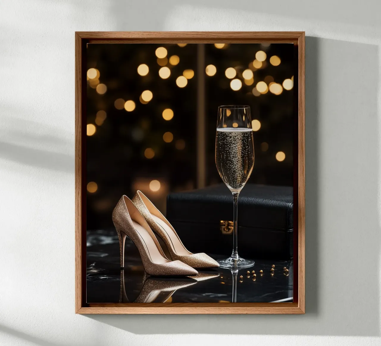 Glam Glow canvas met Baklijst van PhotoVibe Decor
