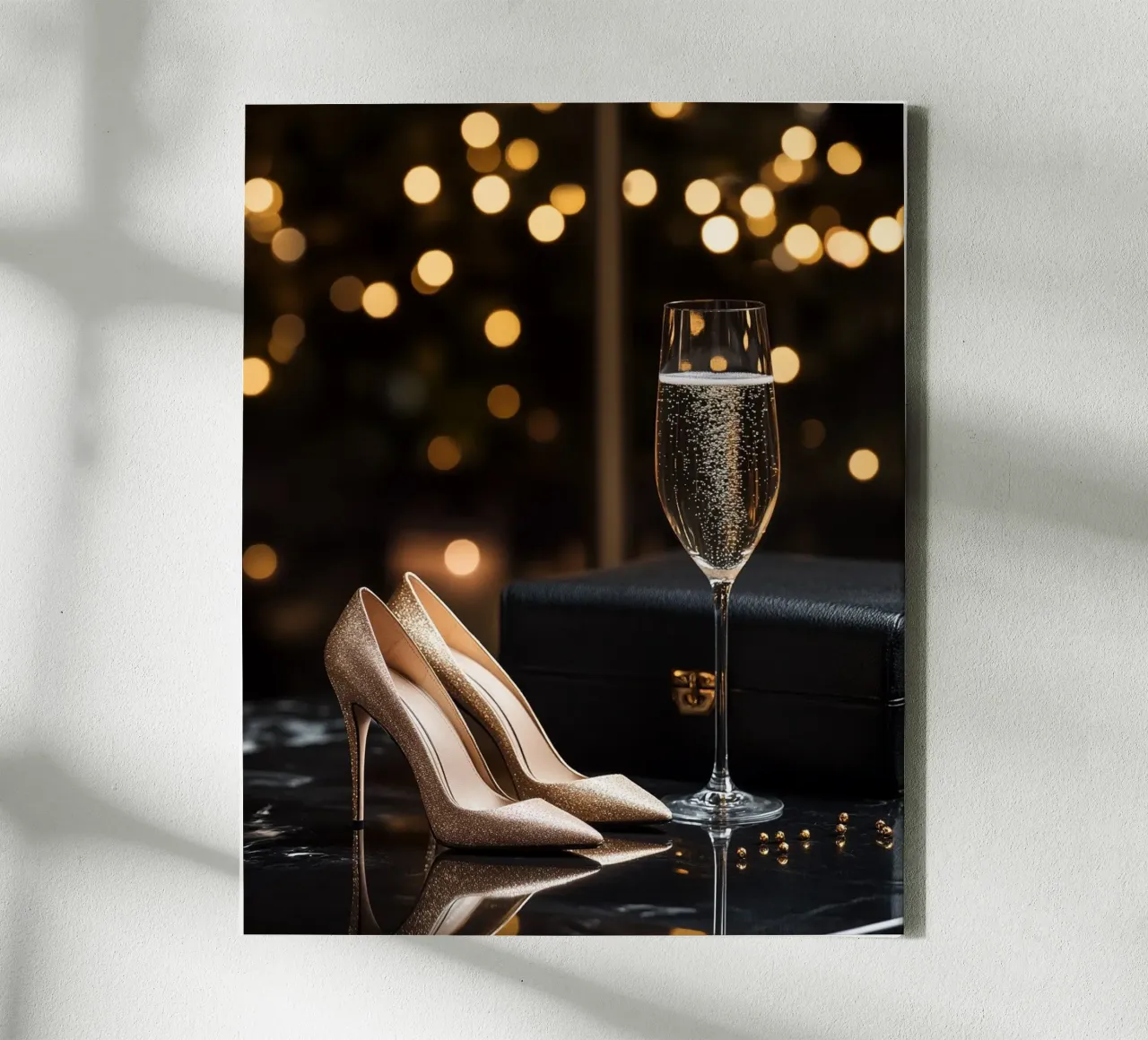 Glam Glow canvas met Baklijst van PhotoVibe Decor