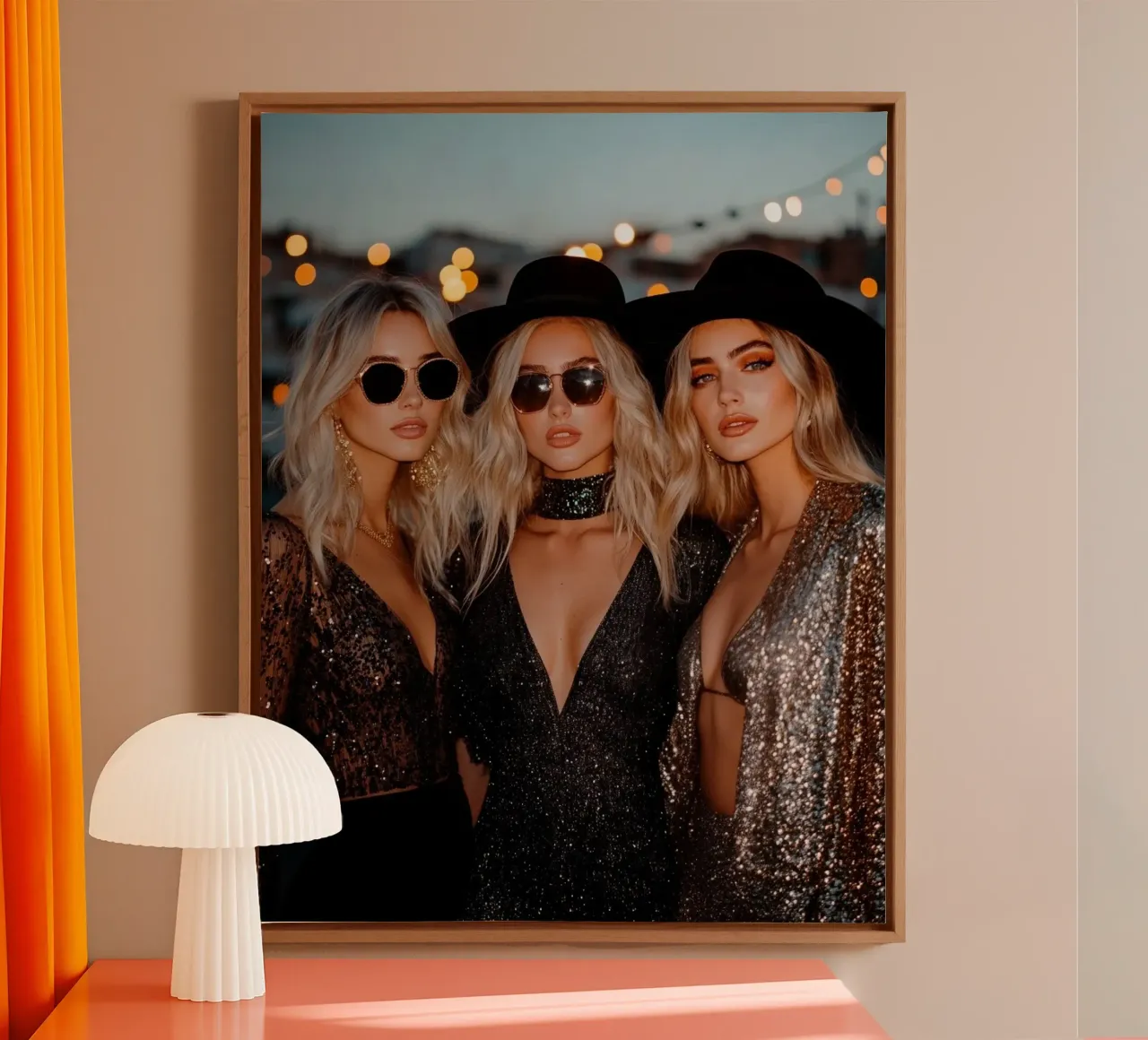 Glam Glow canvas with Floater frame by PhotoVibe Decor