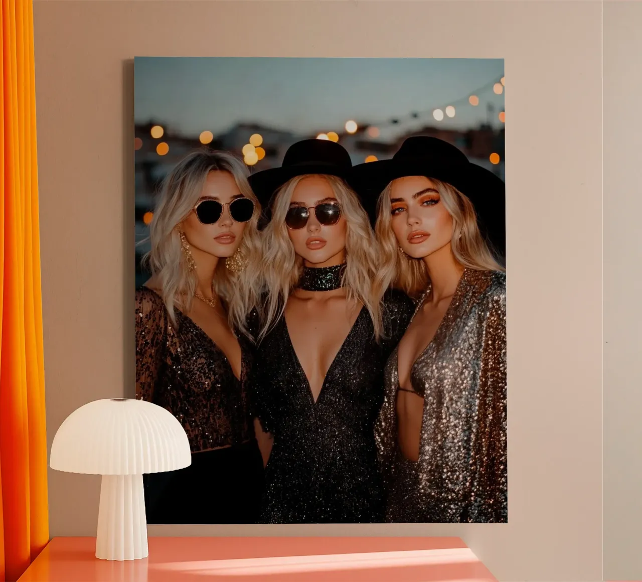 Glam Glow canvas with Floater frame by PhotoVibe Decor