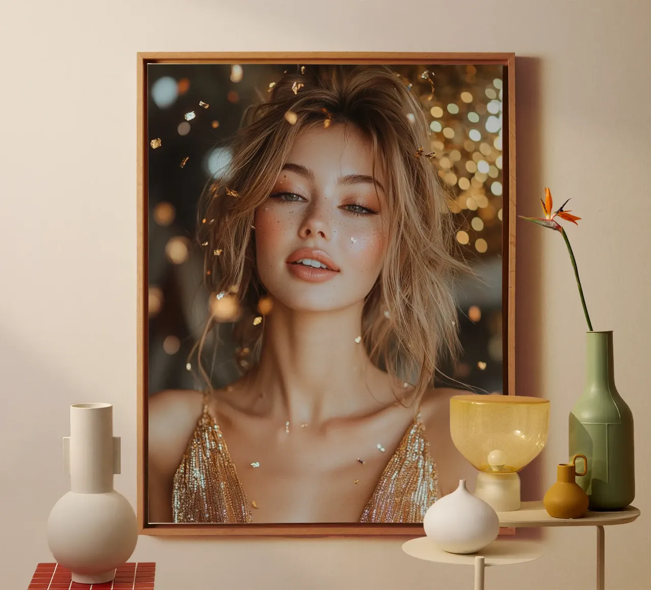 Glam Glow canvas met Baklijst van PhotoVibe Decor