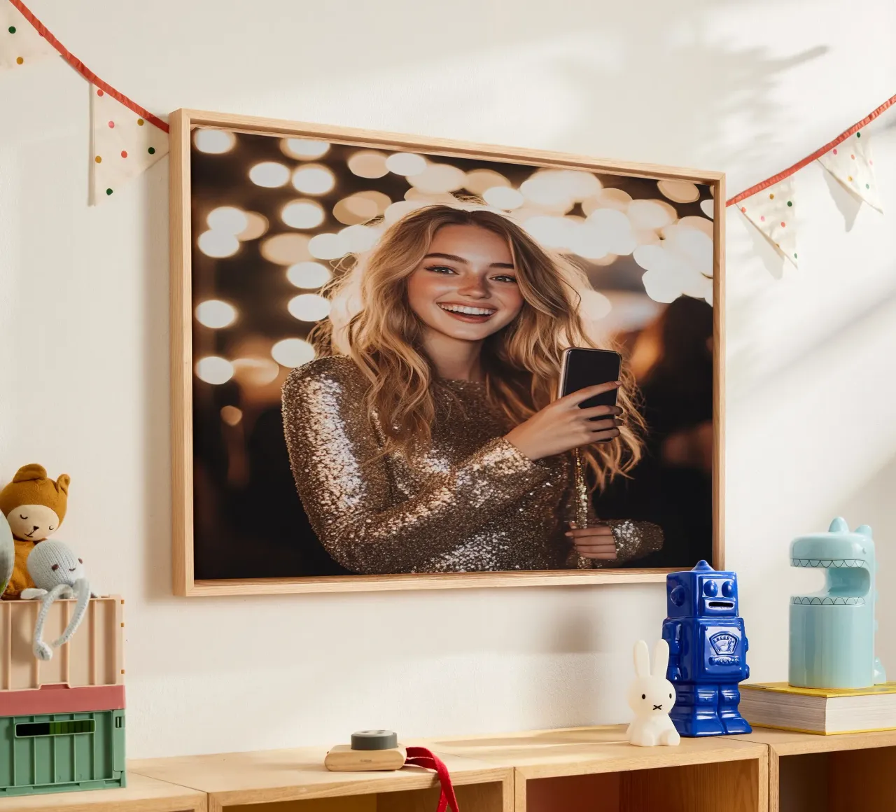 Glam Glow canvas with Floater frame by PhotoVibe Decor