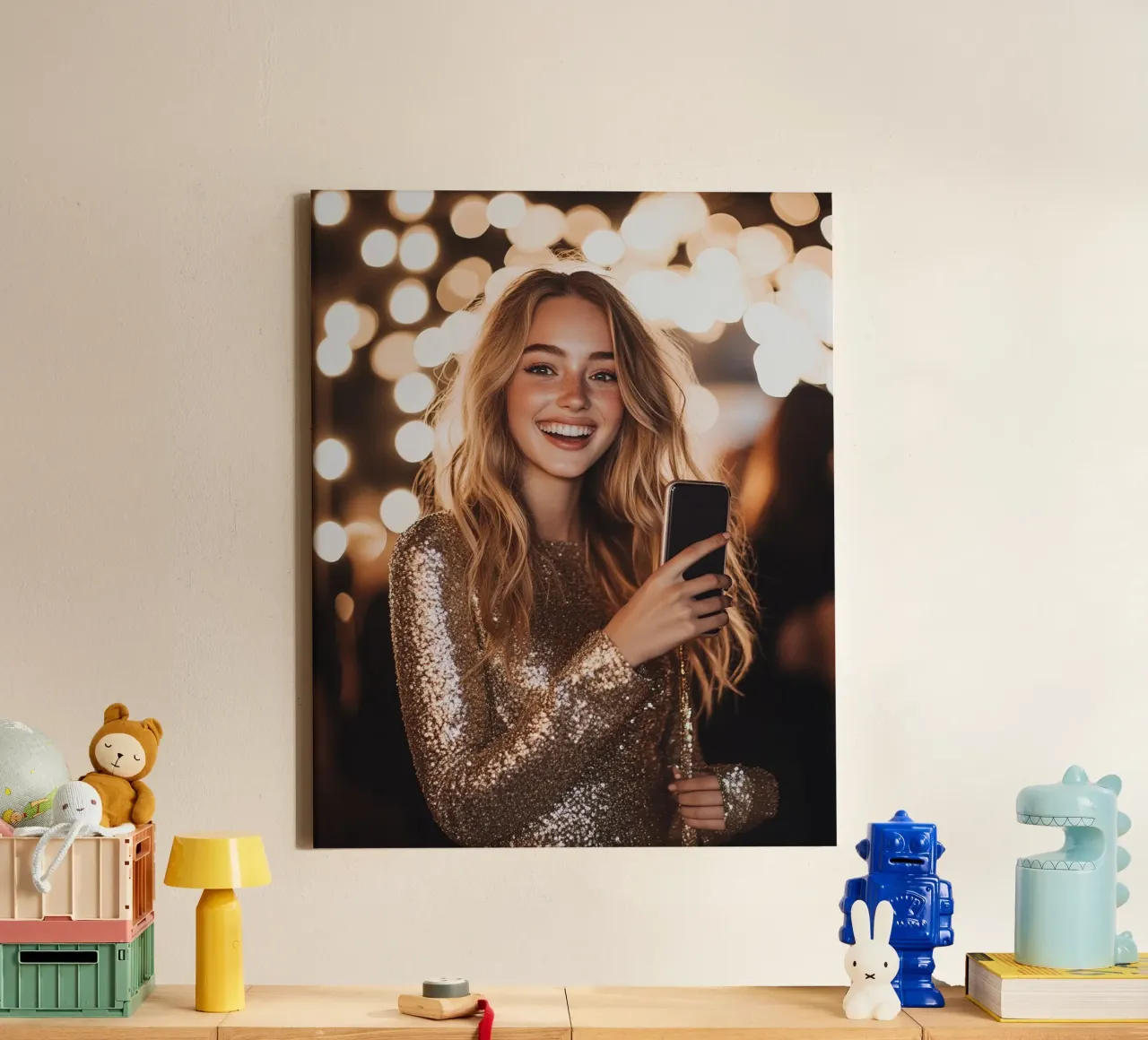 Glam Glow canvas with Floater frame by PhotoVibe Decor