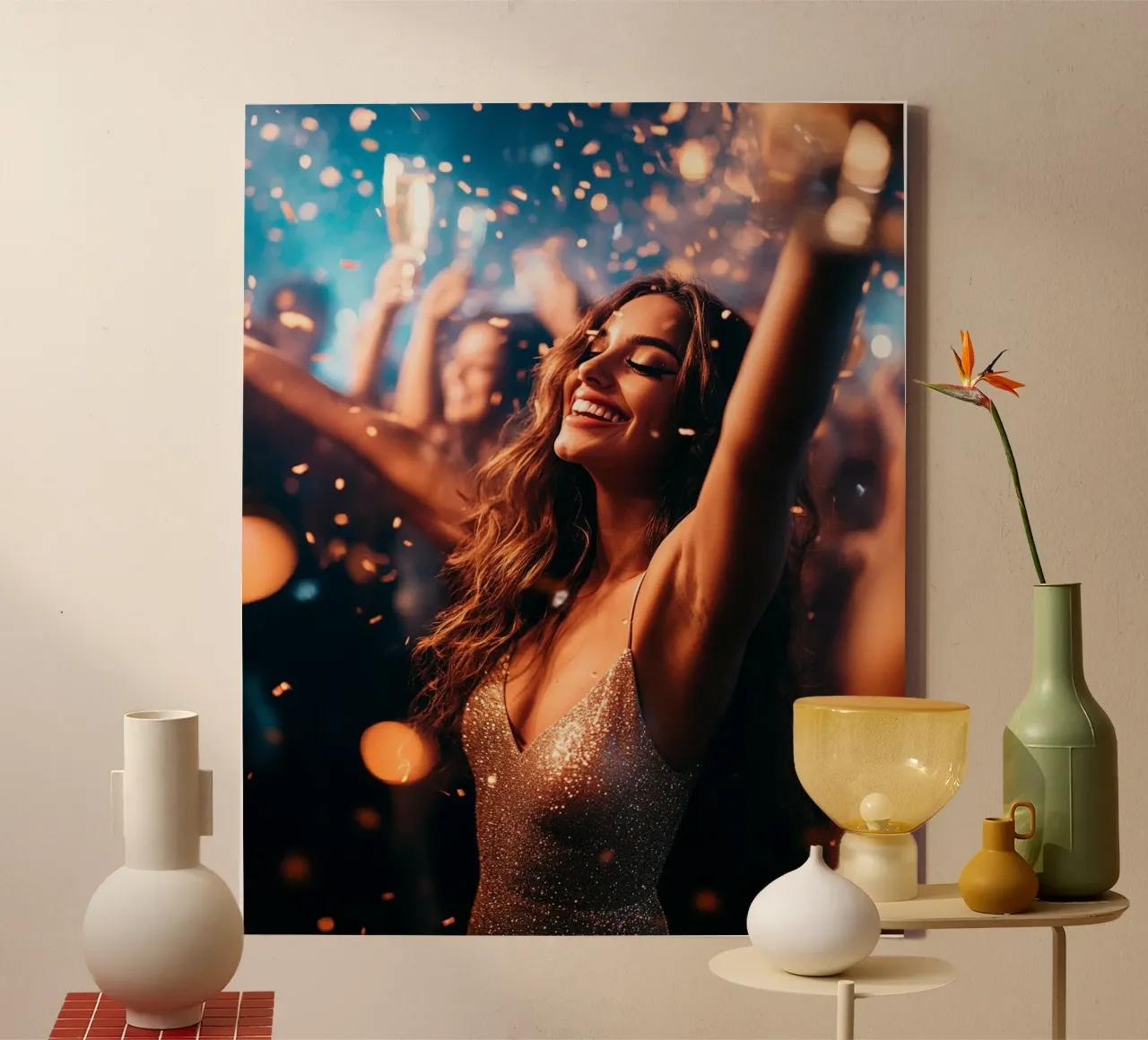 Glam Glow canvas with Floater frame by PhotoVibe Decor