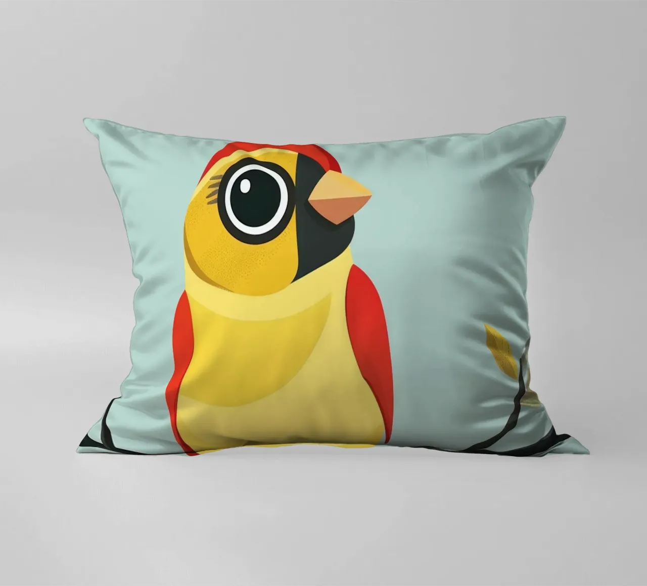 Fringuello colorato appollaiato su un ramo cuscino da DesignDoodle