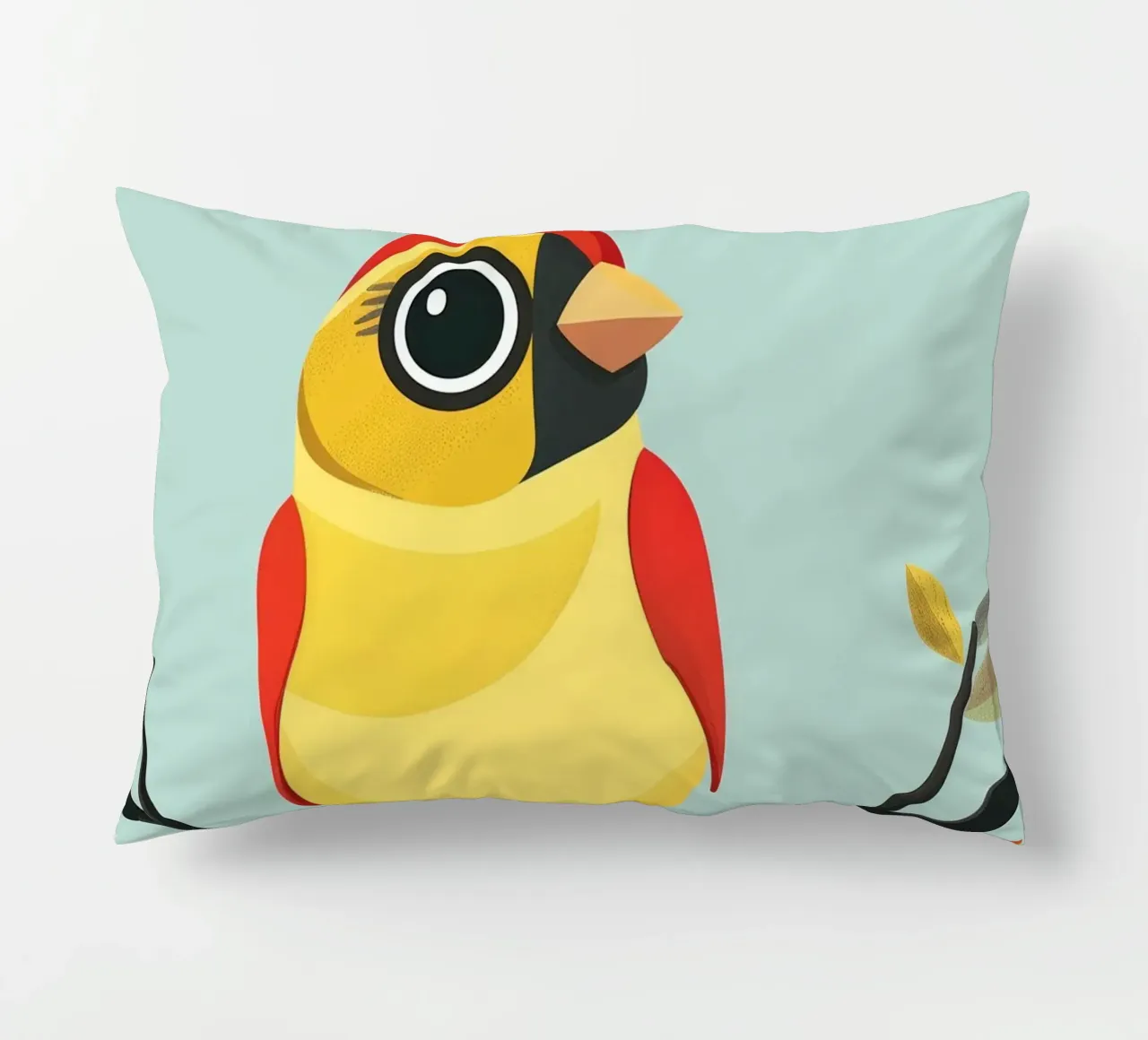 Fringuello colorato appollaiato su un ramo cuscino da DesignDoodle