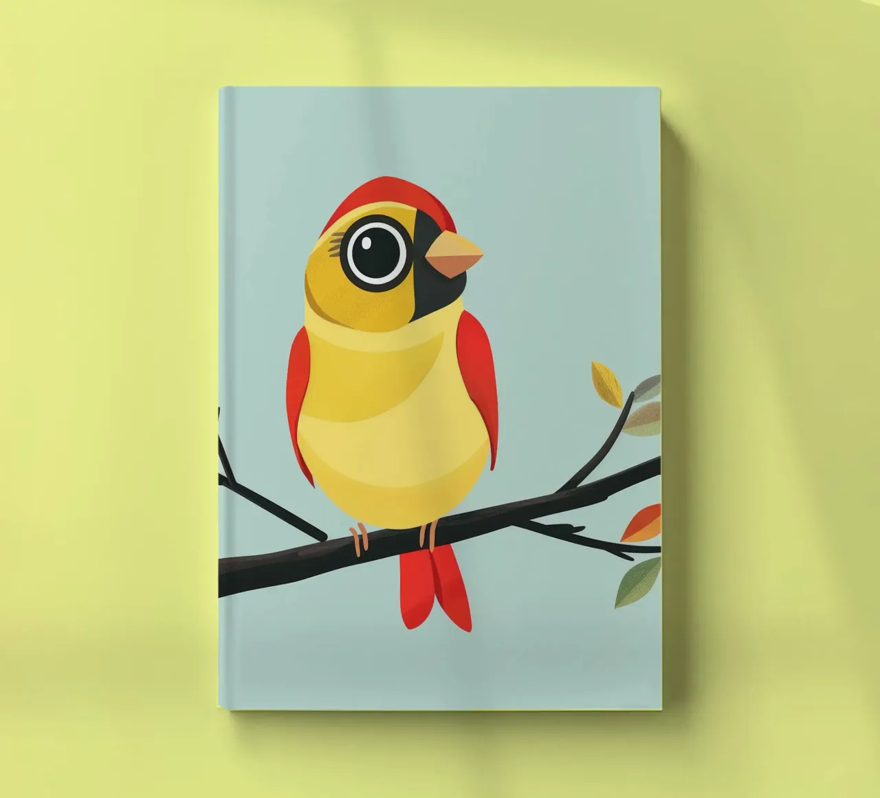 Pinson coloré perché sur une branche carnet de notes de DesignDoodle