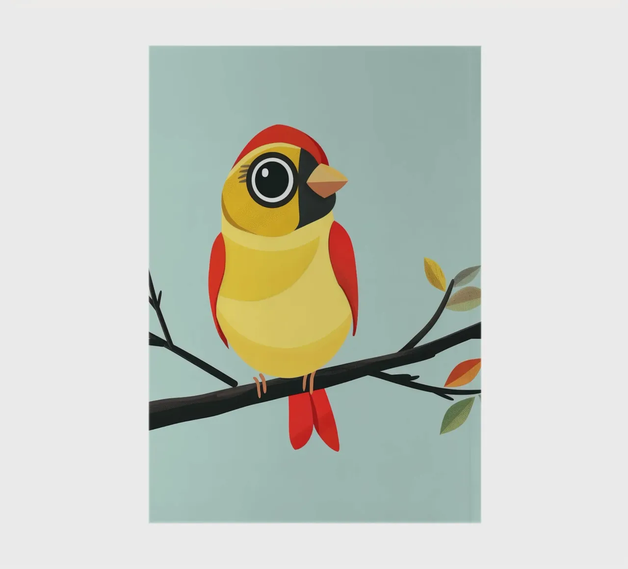 Pinson coloré perché sur une branche carnet de notes de DesignDoodle