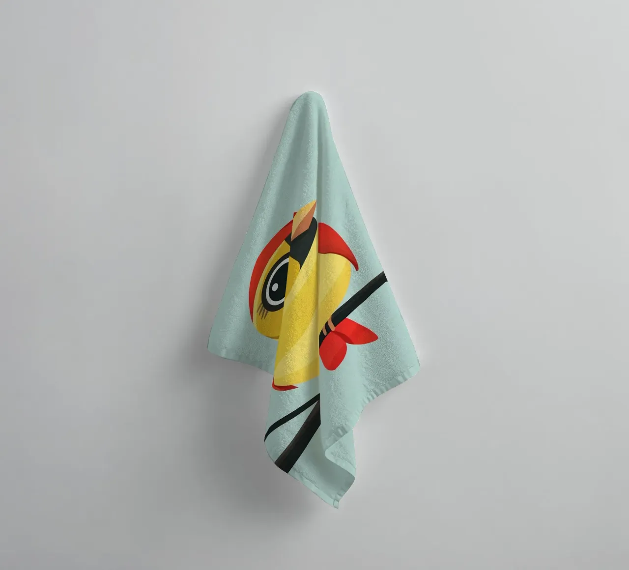 Bunter Fink auf Zweig sitzend Handtuch von DesignDoodle