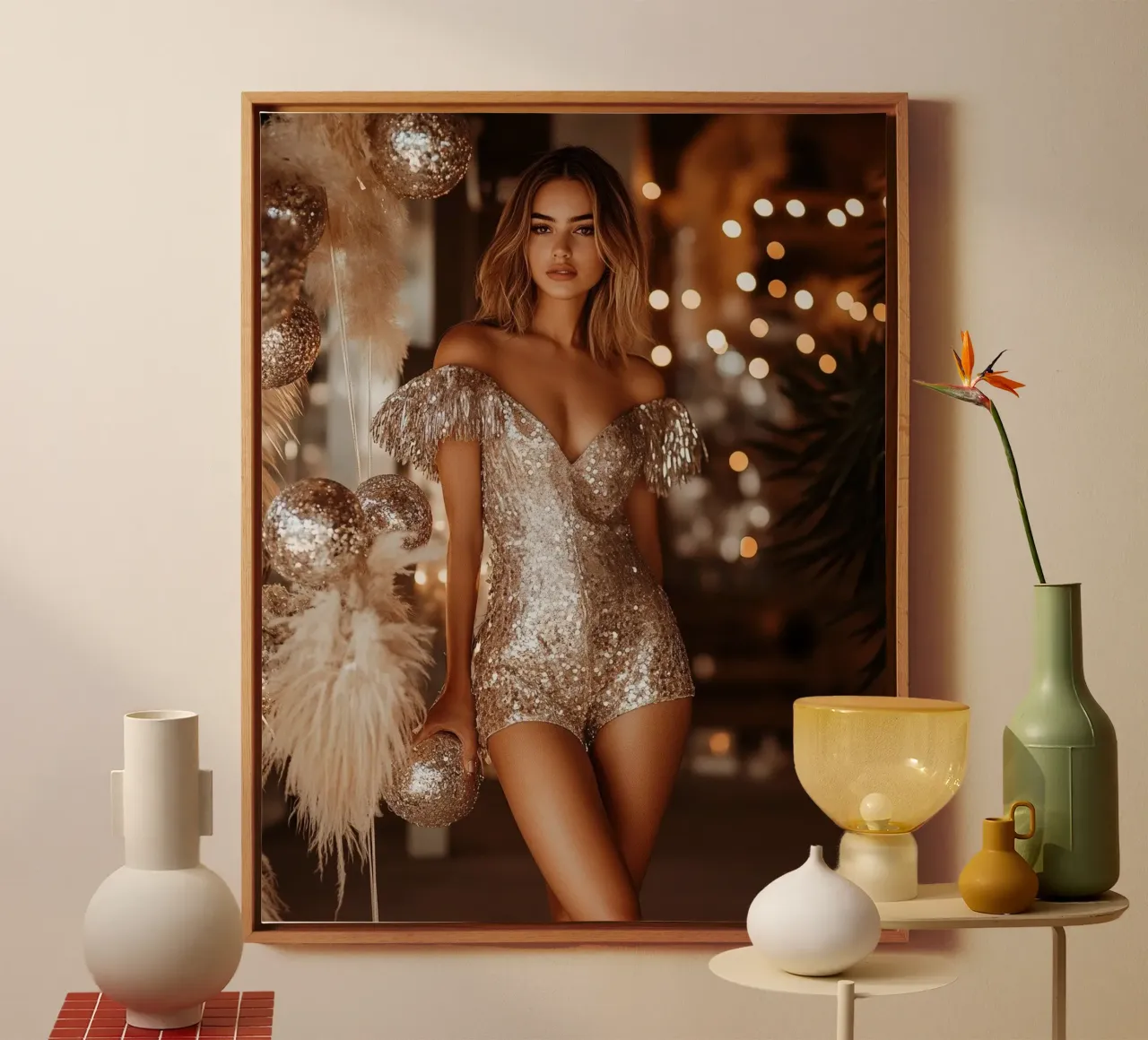 Glam Glow canvas with Floater frame by PhotoVibe Decor