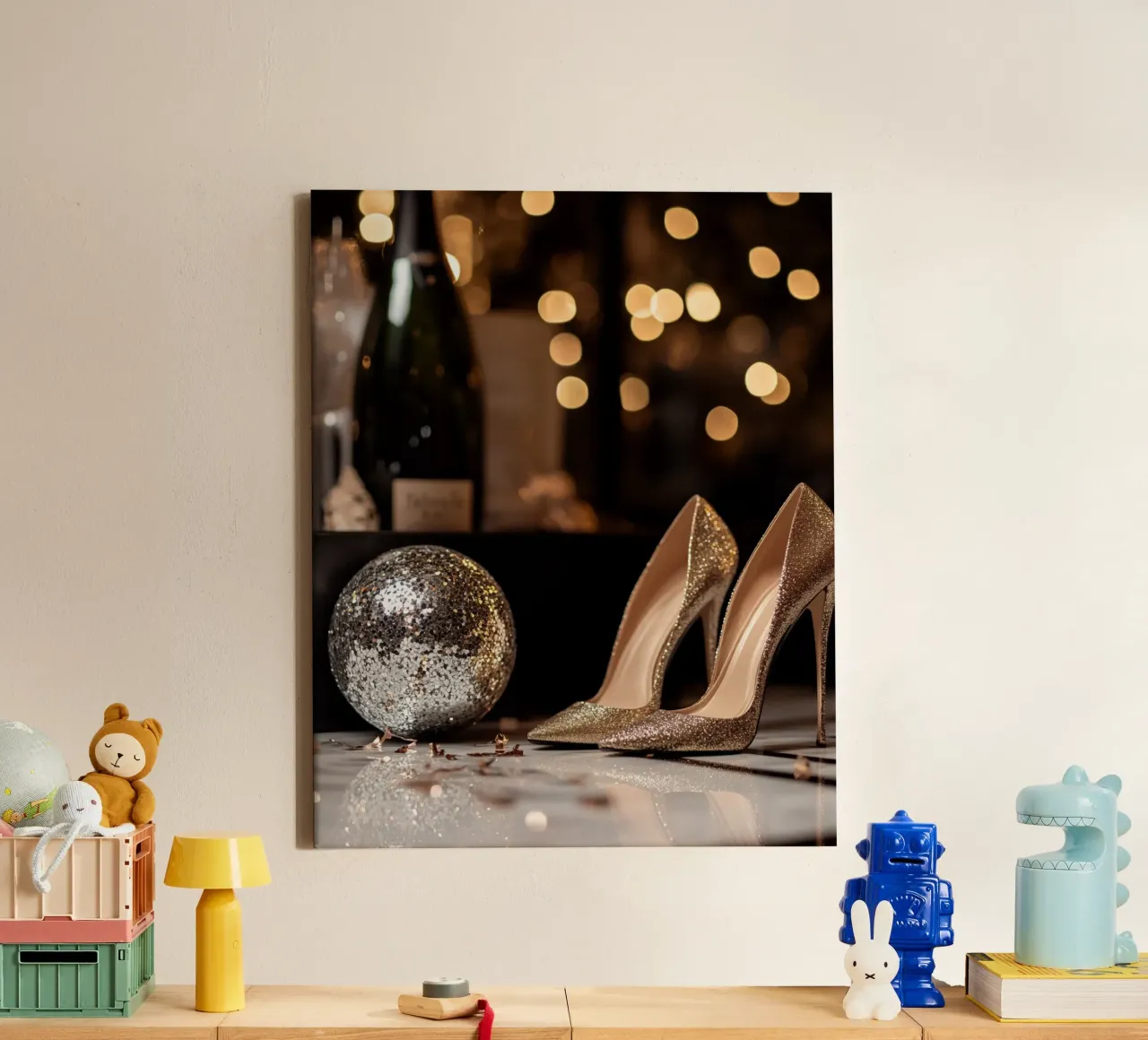 Bagliore glam tela con Cornice a cassetta da PhotoVibe Decor