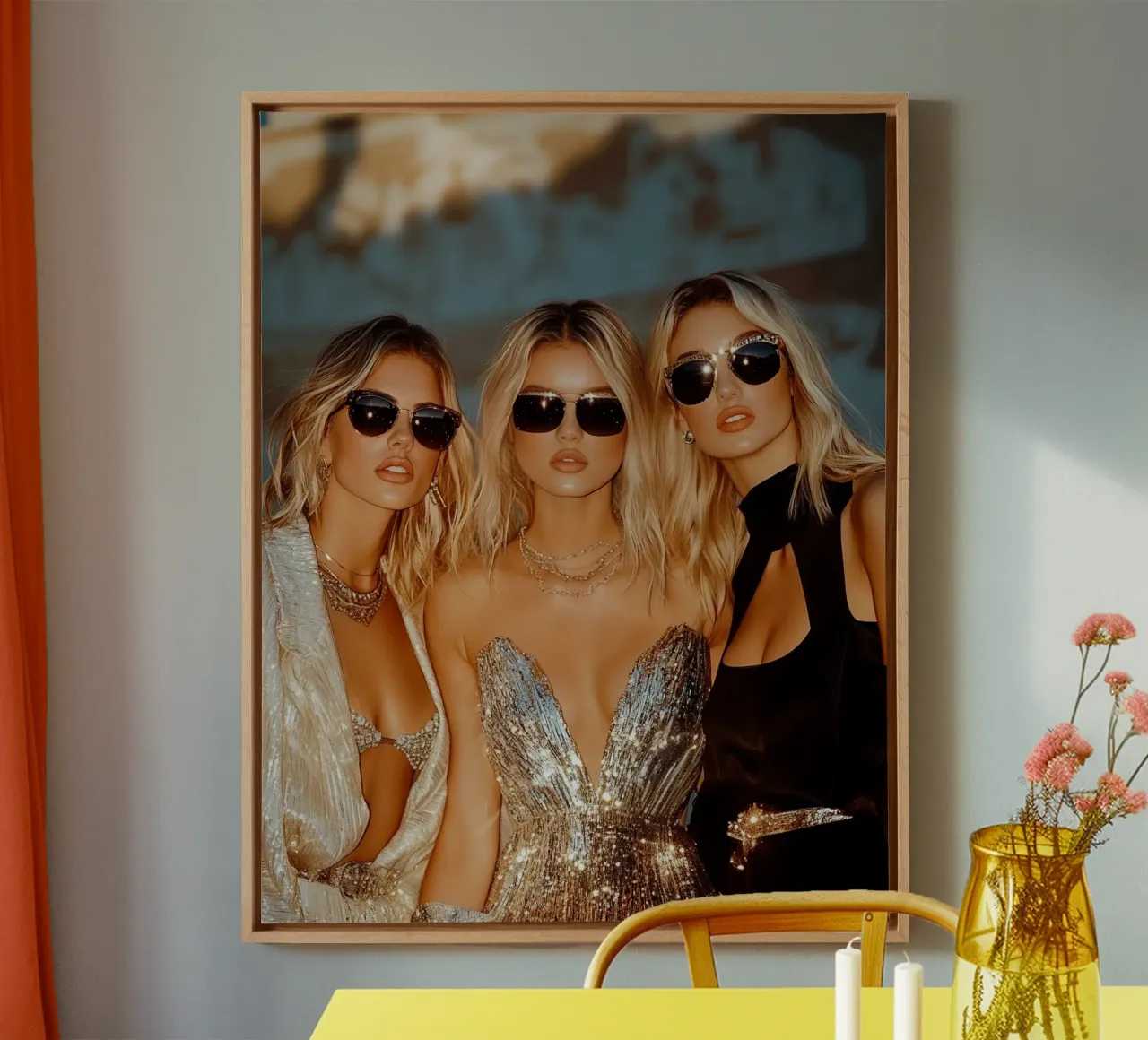 Glam Glow canvas with Floater frame by PhotoVibe Decor