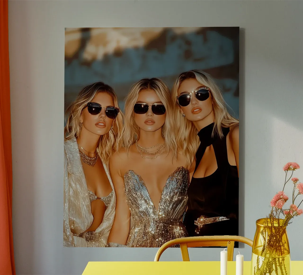 Glam Glow canvas with Floater frame by PhotoVibe Decor