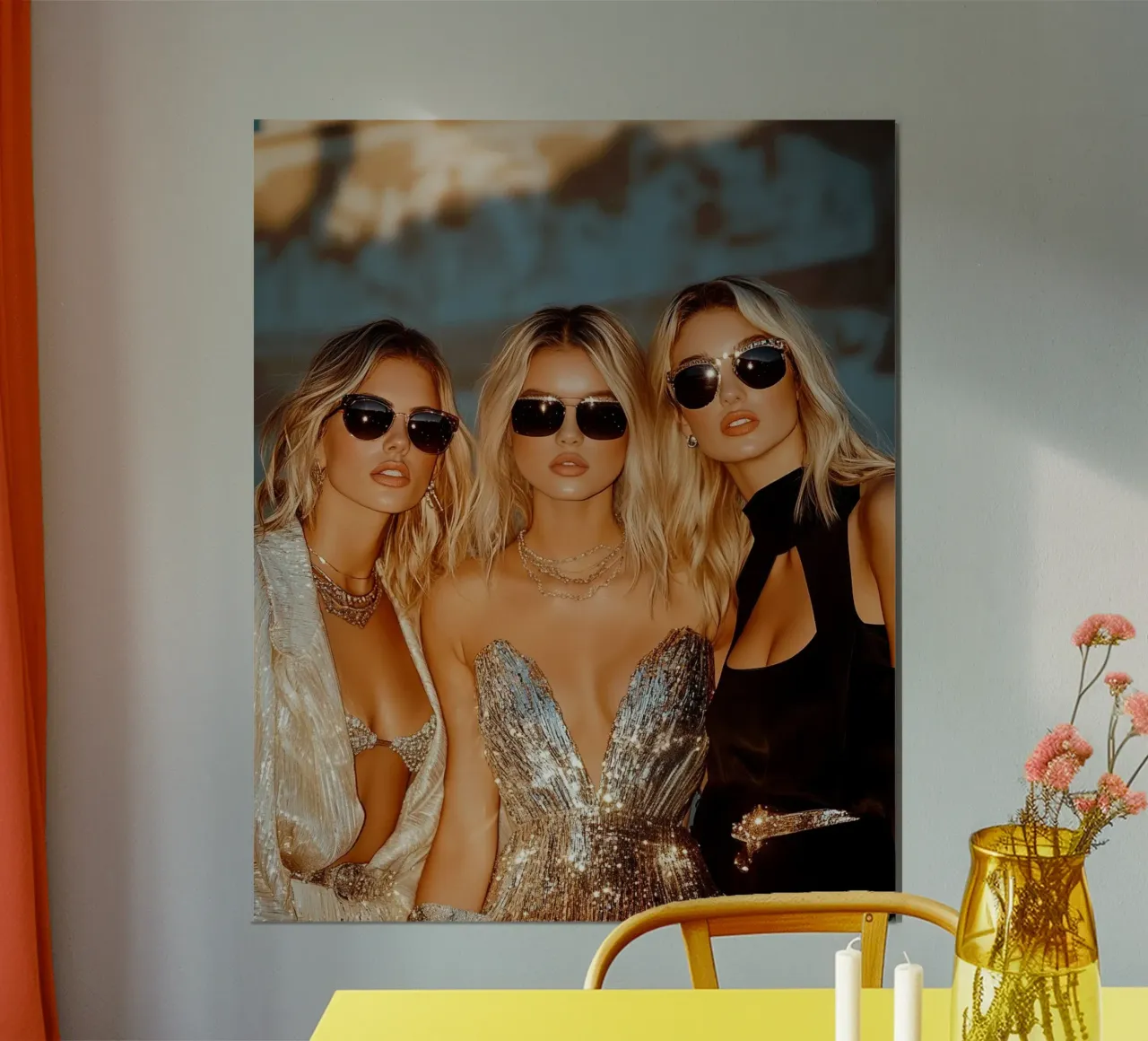 Bagliore glam poster con telaio in legno da PhotoVibe Decor