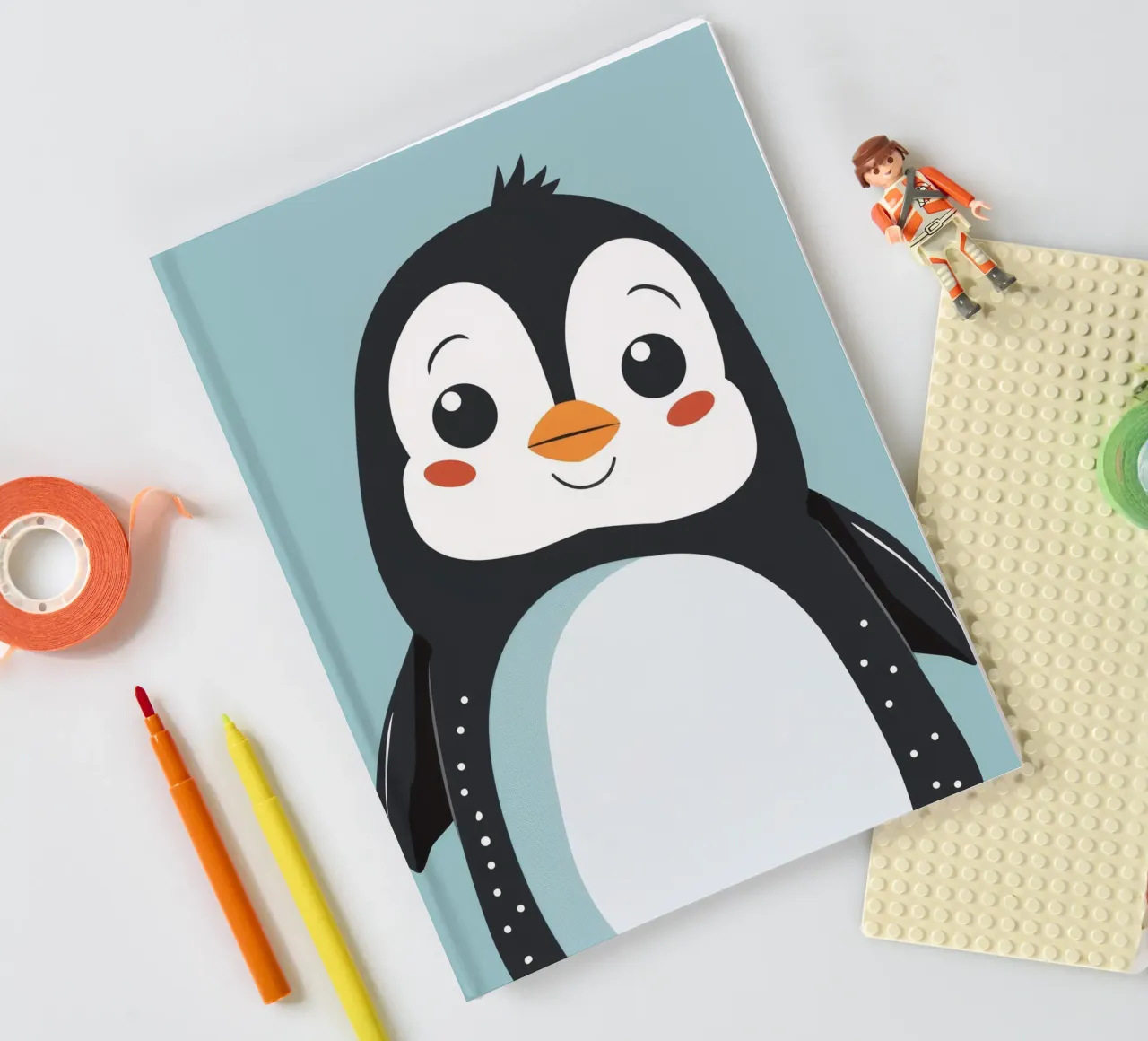 Pinguino giocherellone con le guance rosate diario da DesignDoodle