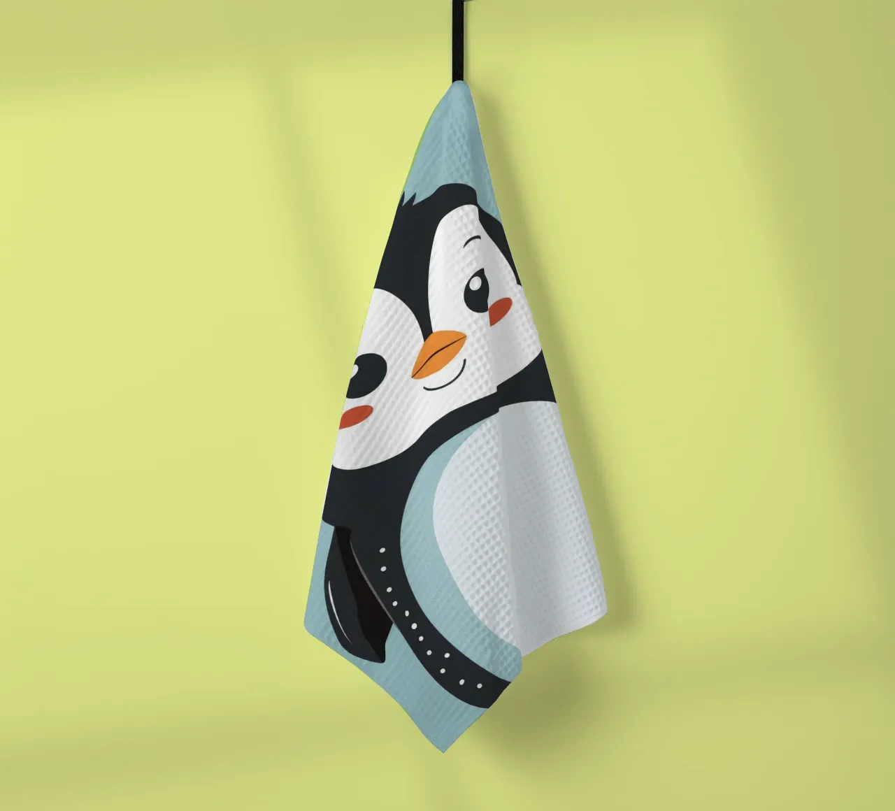 Pinguino giocherellone con le guance rosate canovaccio da cucina da DesignDoodle