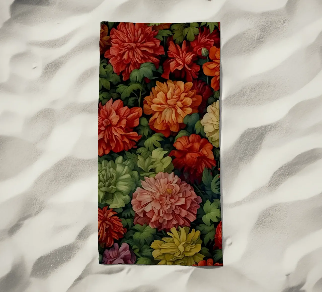 Abundant Floral Bloom Colourful Botanical beach towel by Turner Kyle