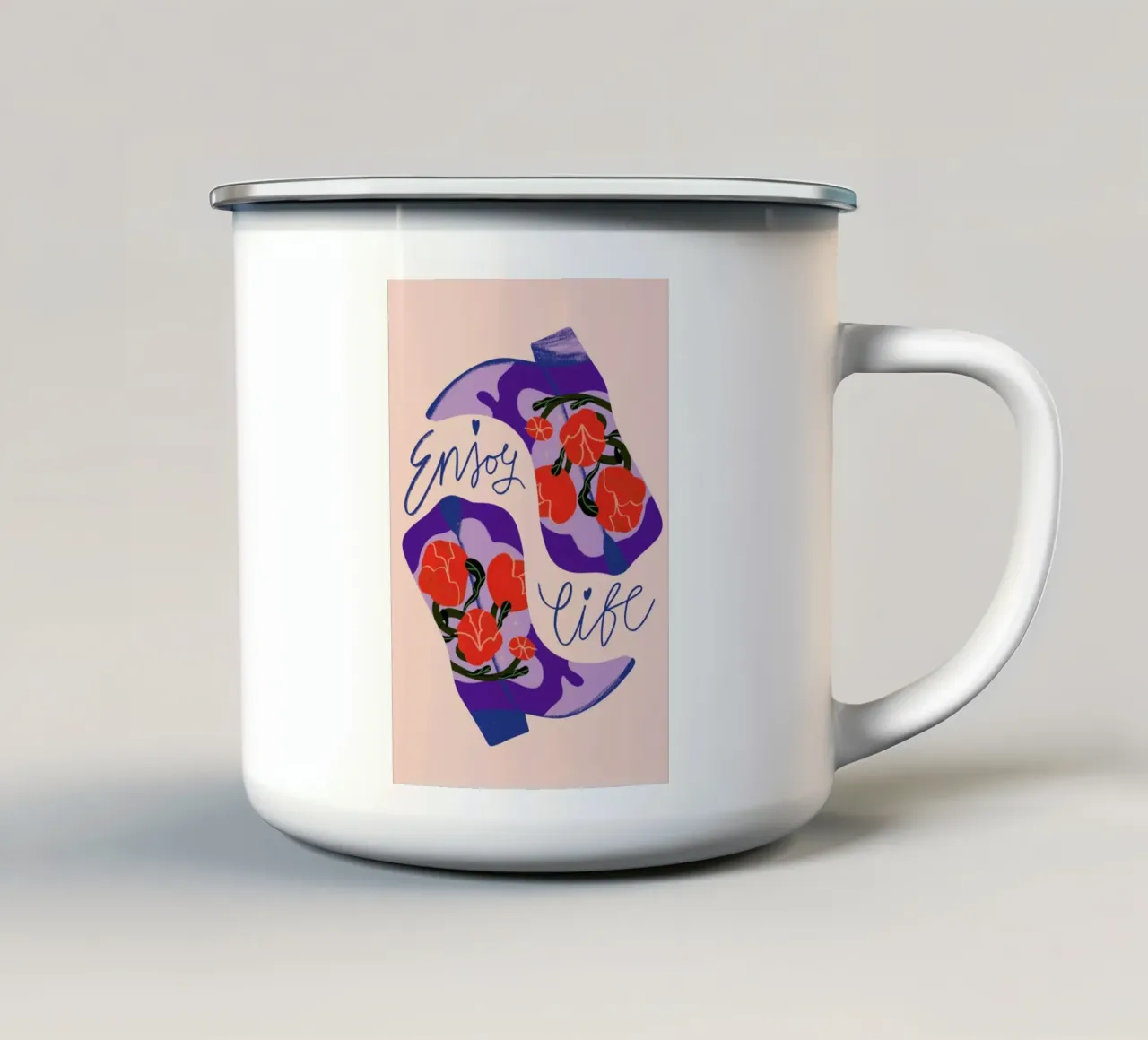 Enjoy Life and Cowboy Boots tazza in smalto da Pure