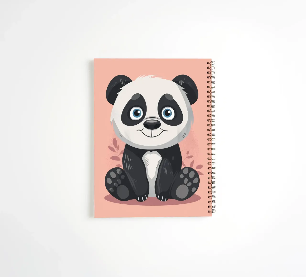 Smiling Panda with Soft Features spiral notebook by DesignDoodle