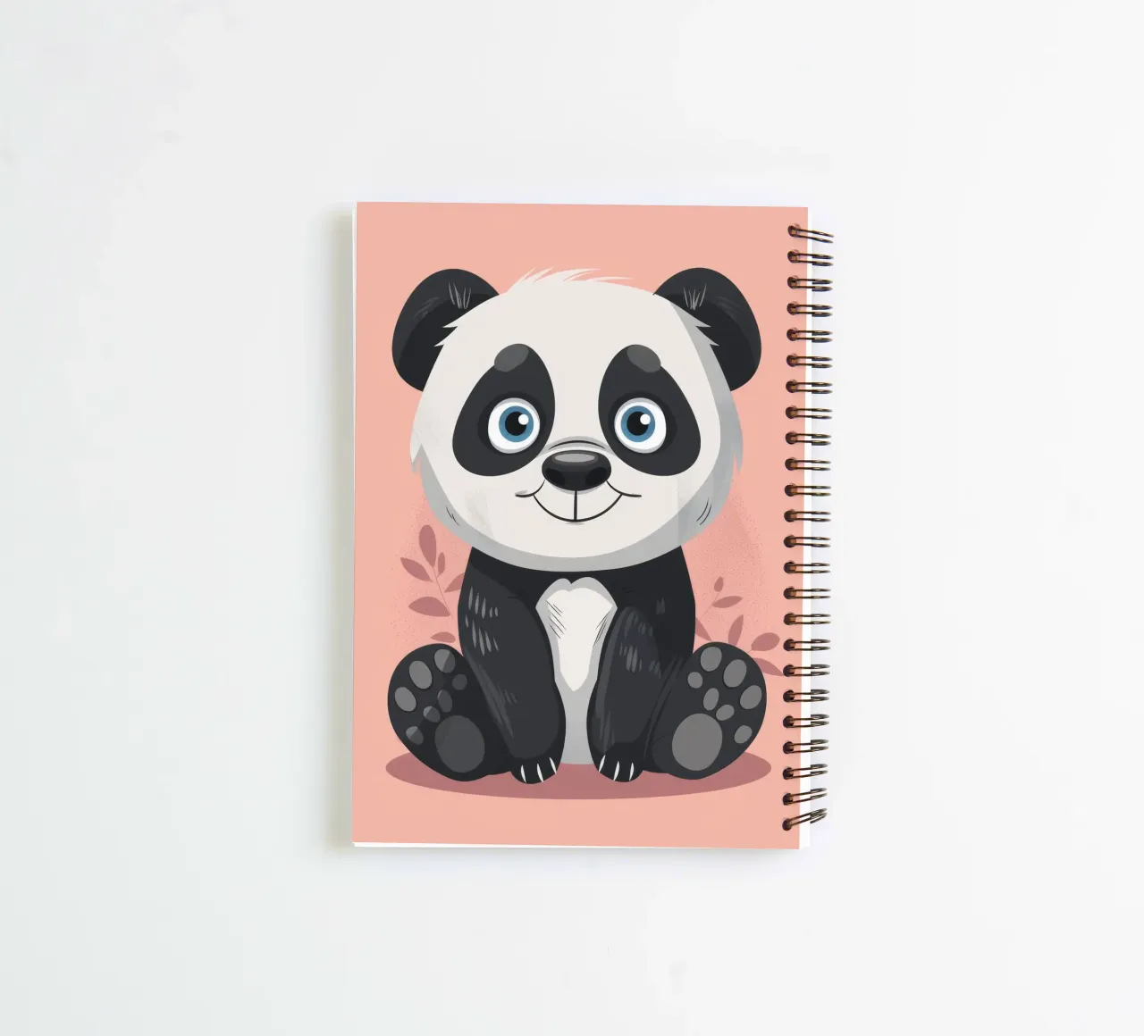 Smiling Panda with Soft Features spiral notebook by DesignDoodle