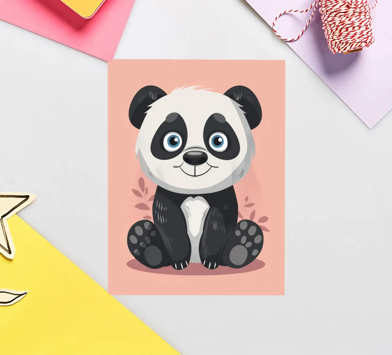 Smiling Panda with Soft Features sticker by DesignDoodle