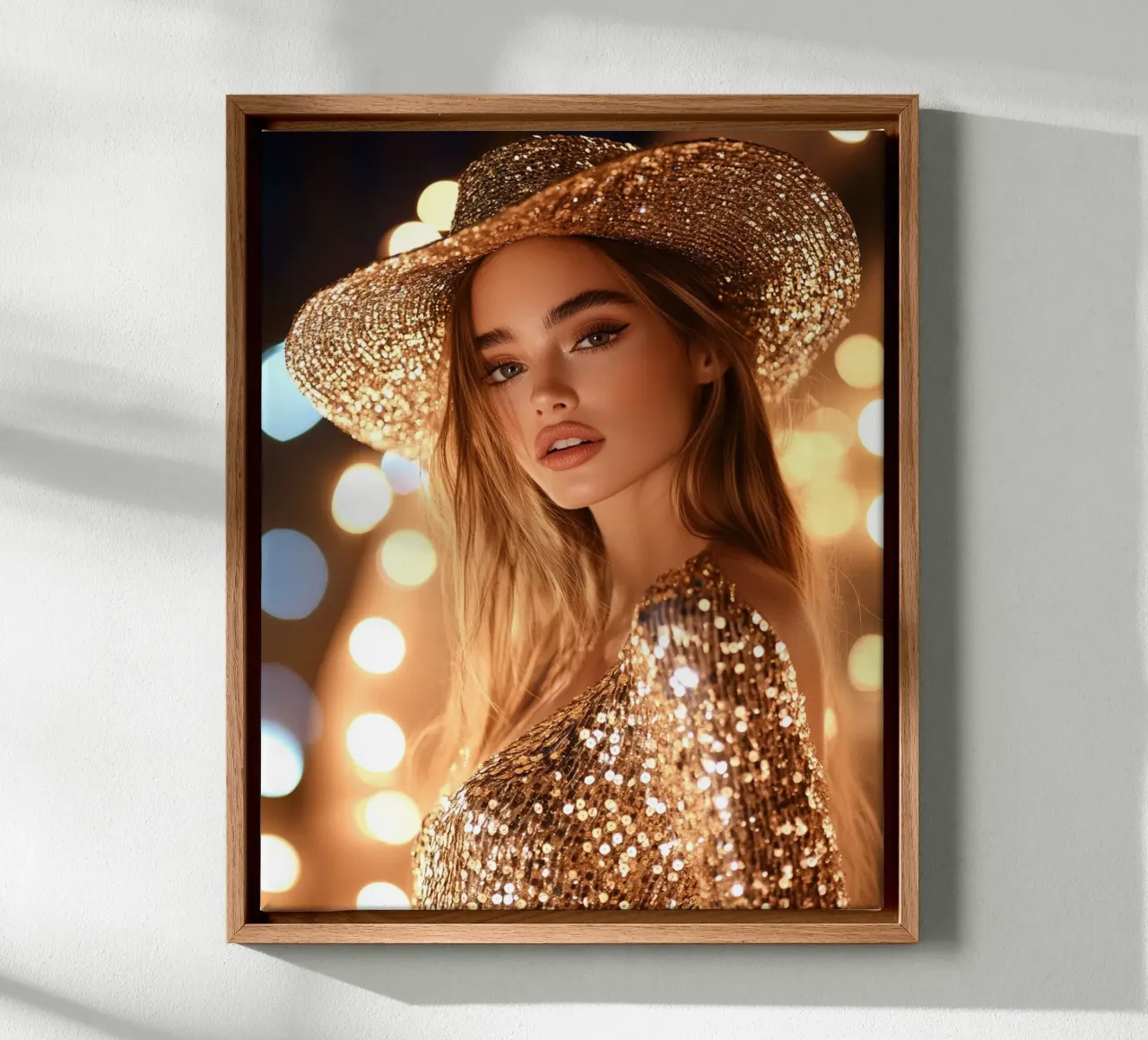 Glam Glow canvas with Floater frame by PhotoVibe Decor