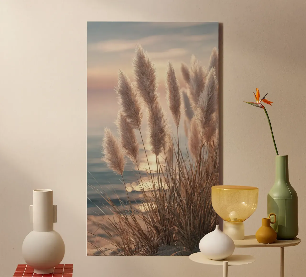 Evening greeting from the dune canvas with Floater frame by Melanie Viola
