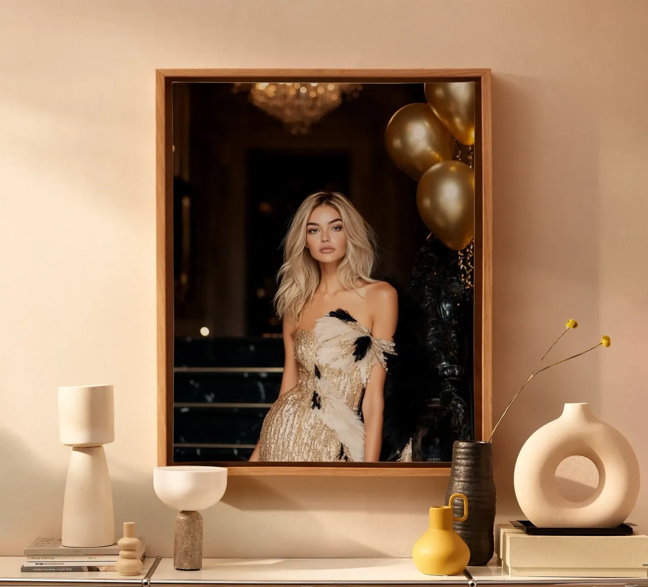 Glam Glow canvas with Floater frame by PhotoVibe Decor