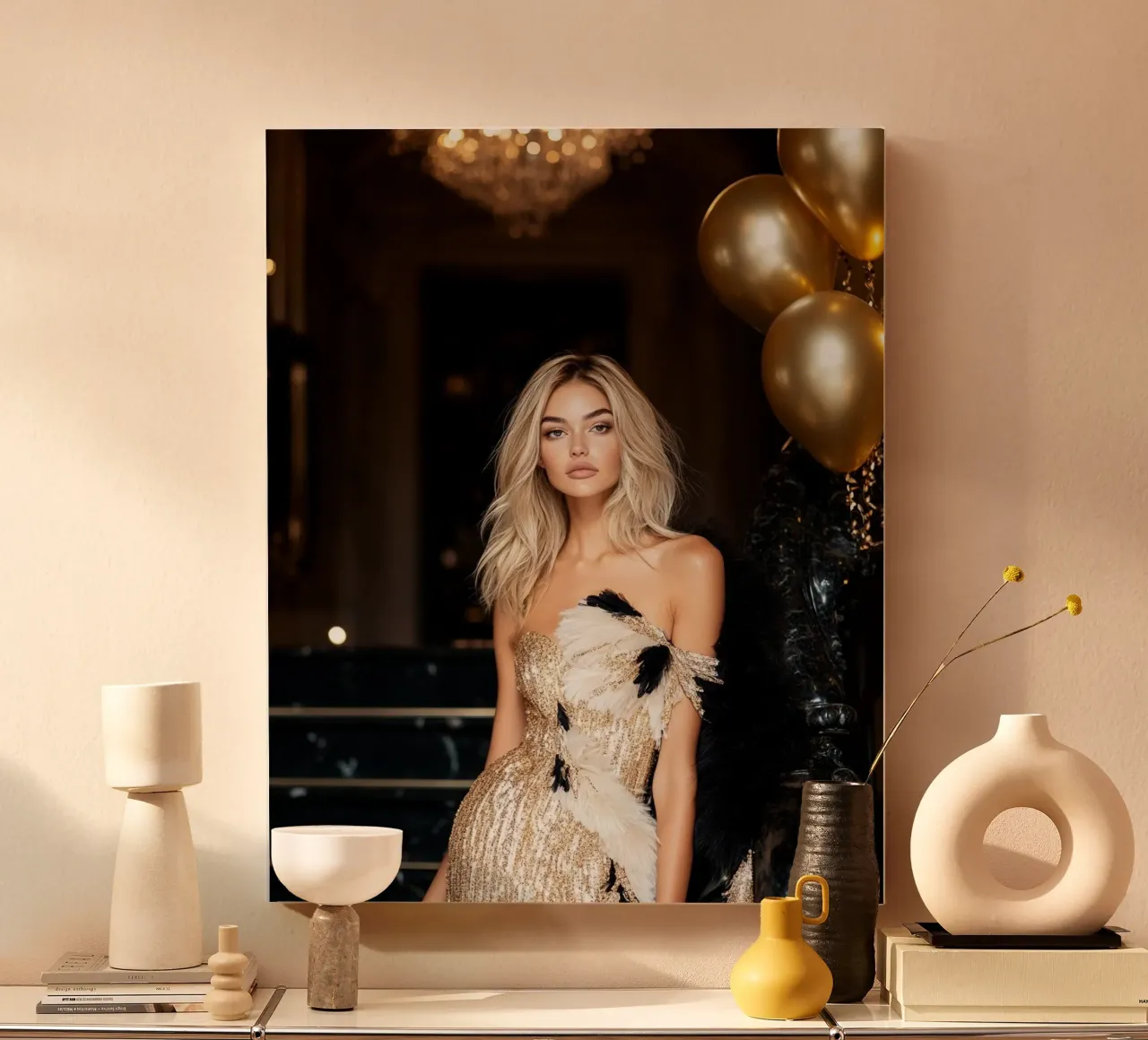 Glam Glow canvas with Floater frame by PhotoVibe Decor