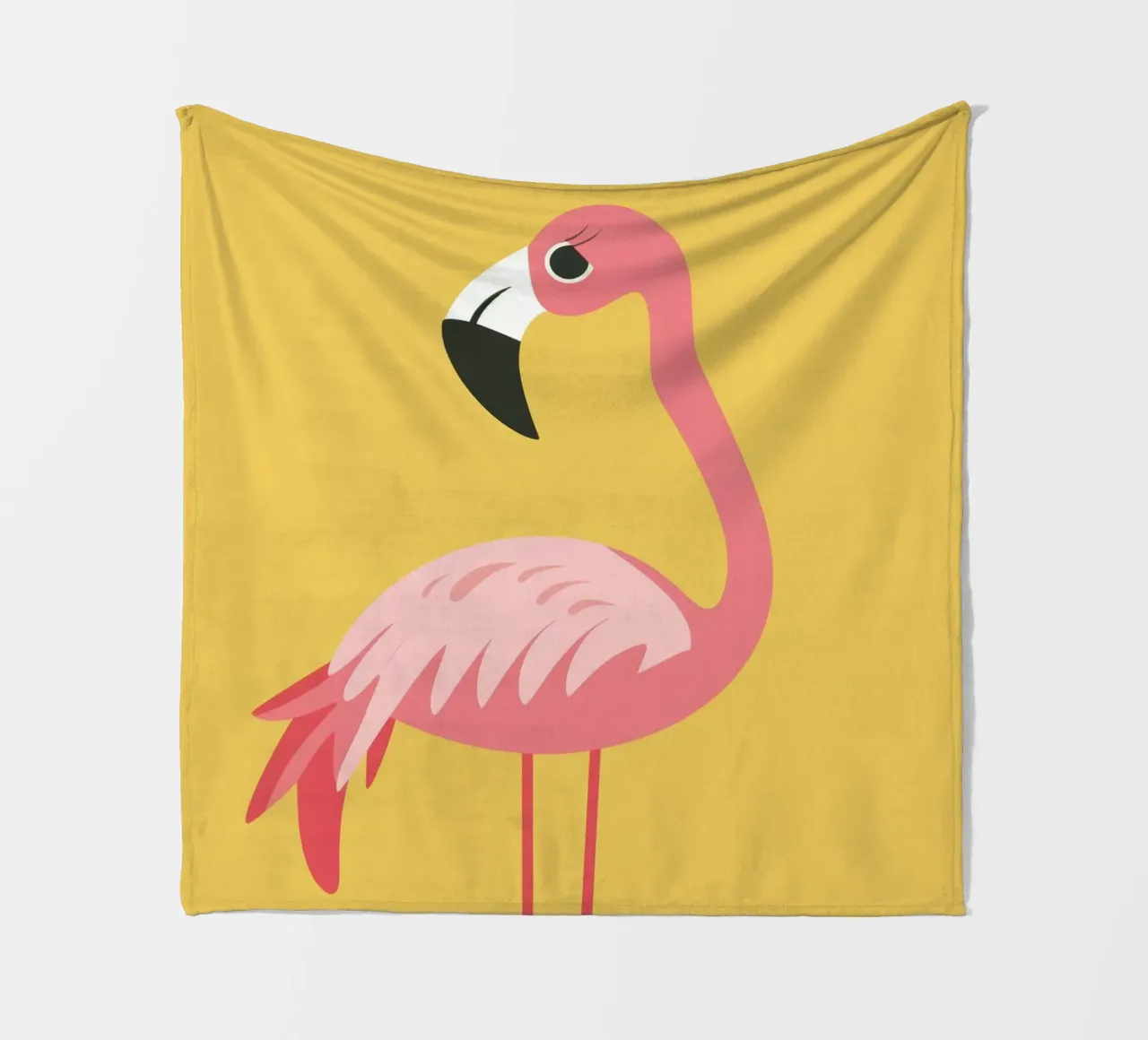 Elegant Flamingo in Soft Pink fleece blanket by DesignDoodle