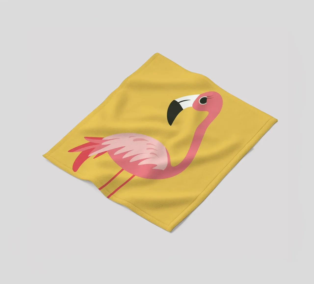 Elegant Flamingo in Soft Pink fleece blanket by DesignDoodle