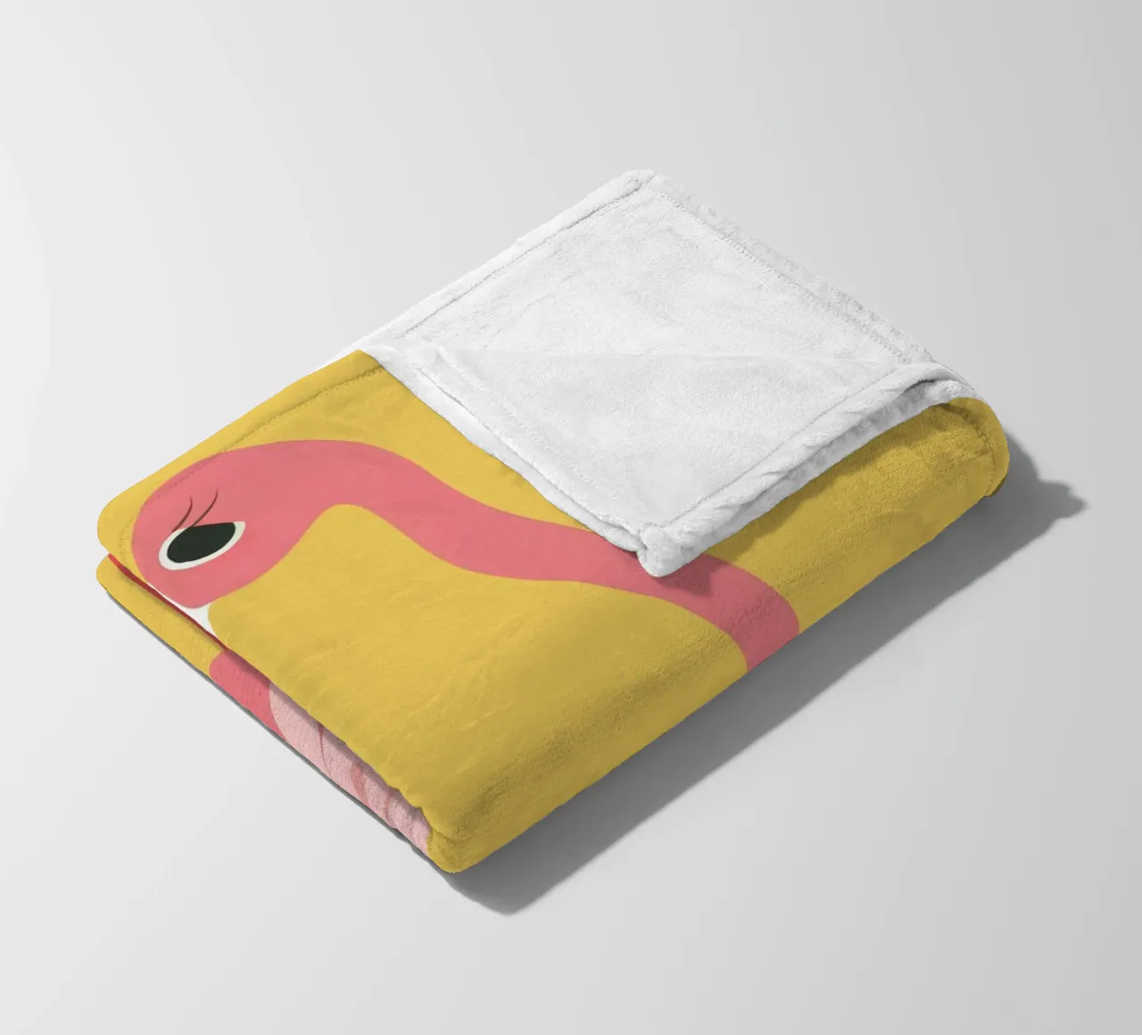 Elegant Flamingo in Soft Pink fleece blanket by DesignDoodle