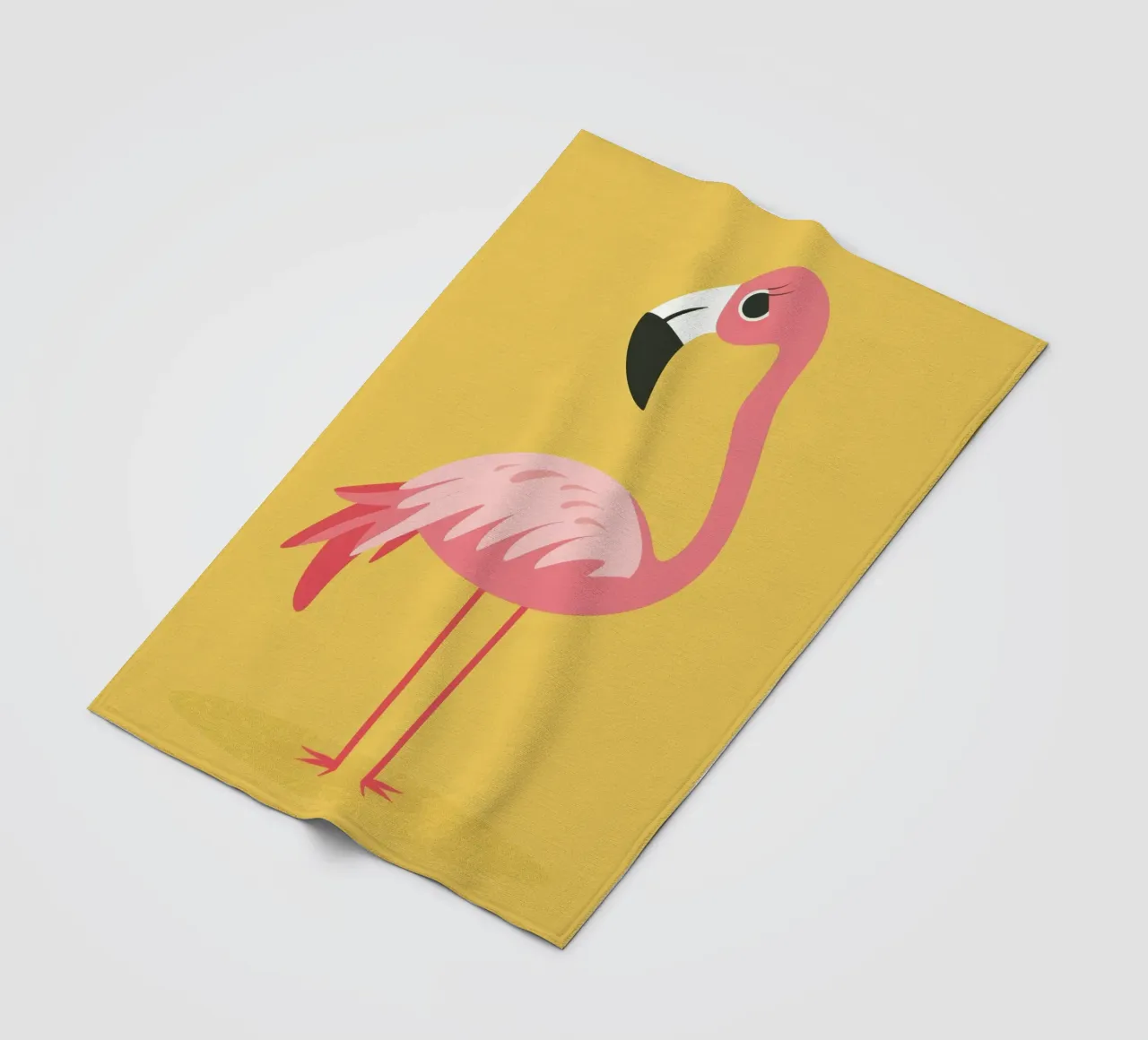 Elegant Flamingo in Soft Pink fleece blanket by DesignDoodle