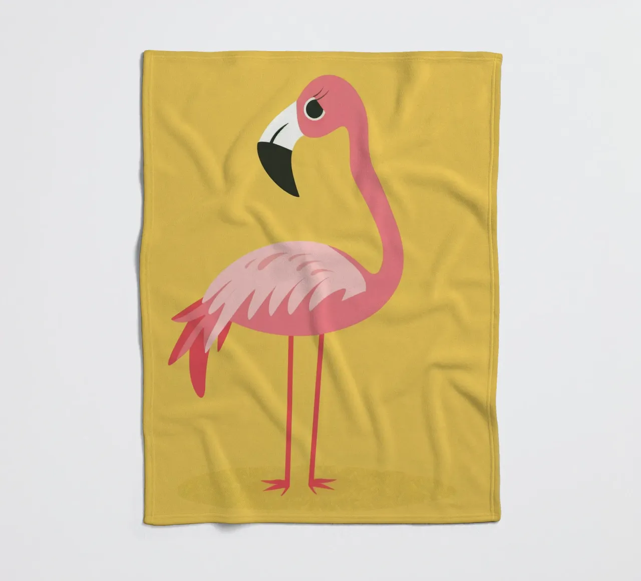 Elegant Flamingo in Soft Pink fleece blanket by DesignDoodle