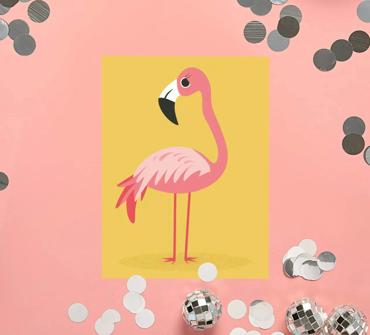 Elegant Flamingo in Soft Pink sticker by DesignDoodle