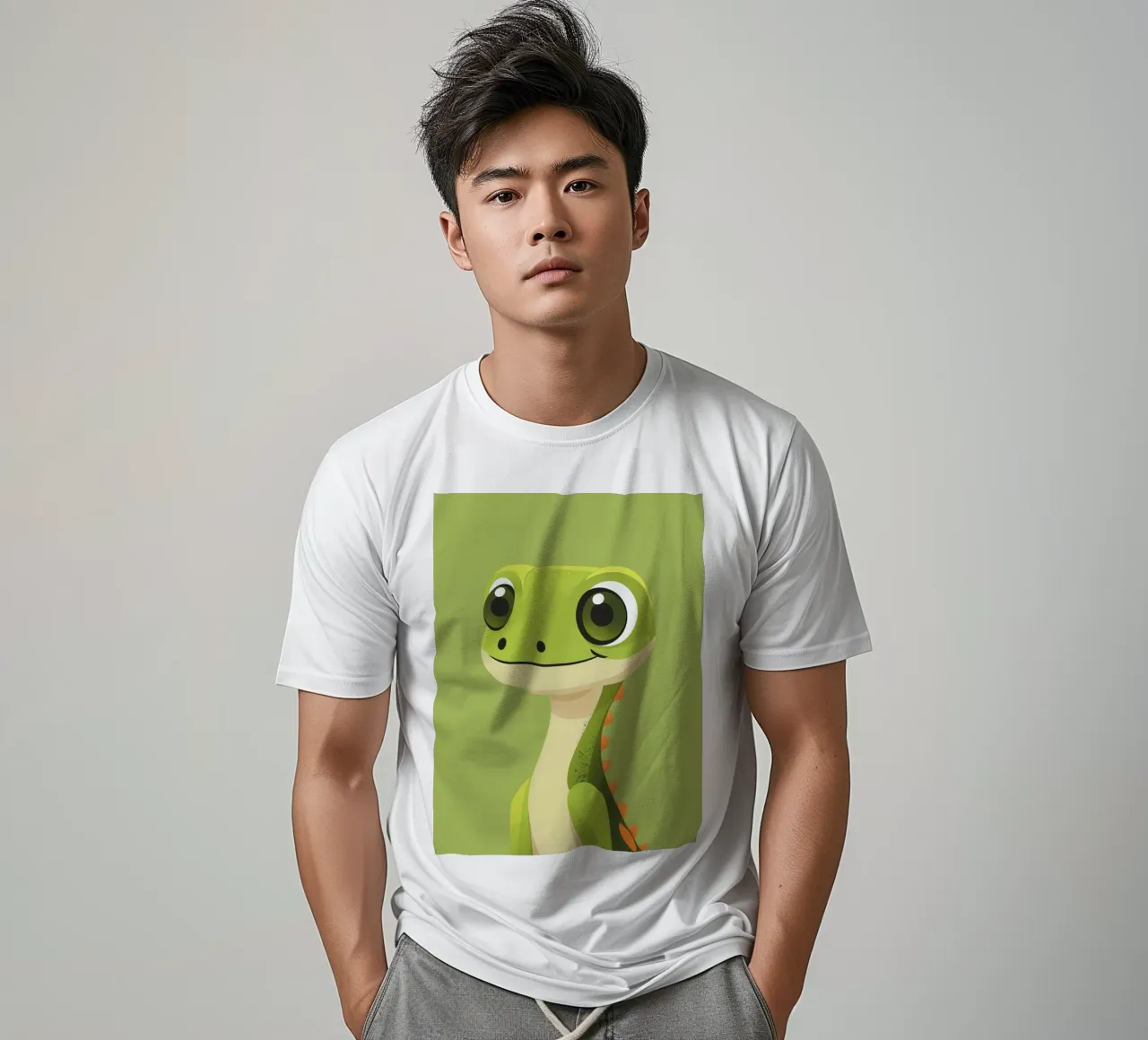 Geco amichevole con occhi grandi e colori brillanti t-shirt da DesignDoodle
