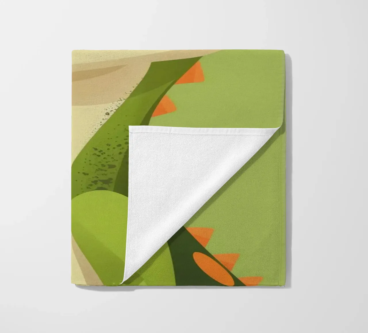 Geco amichevole con occhi grandi e colori brillanti telo mare da DesignDoodle