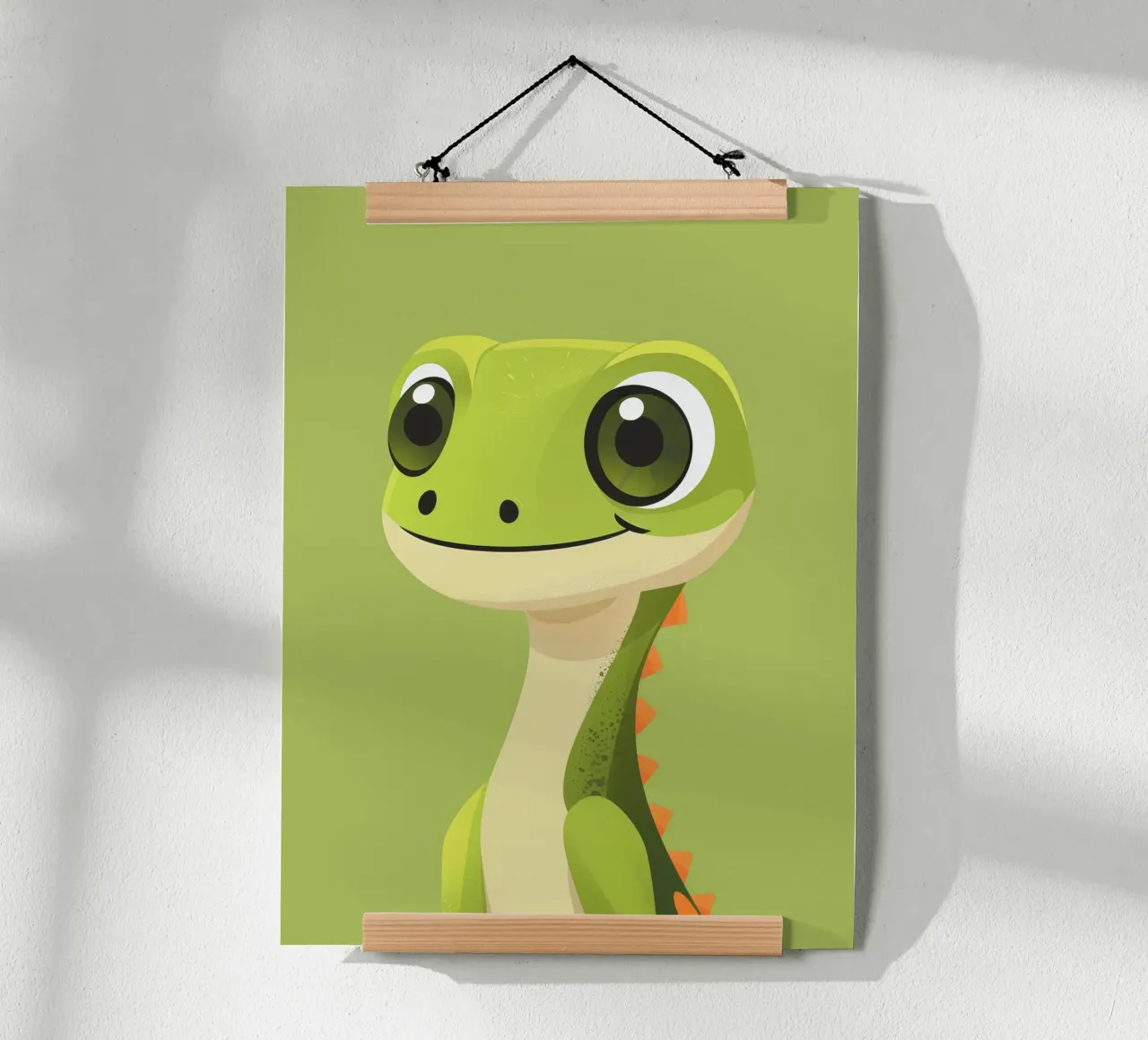 Geco amichevole con occhi grandi e colori brillanti poster da DesignDoodle