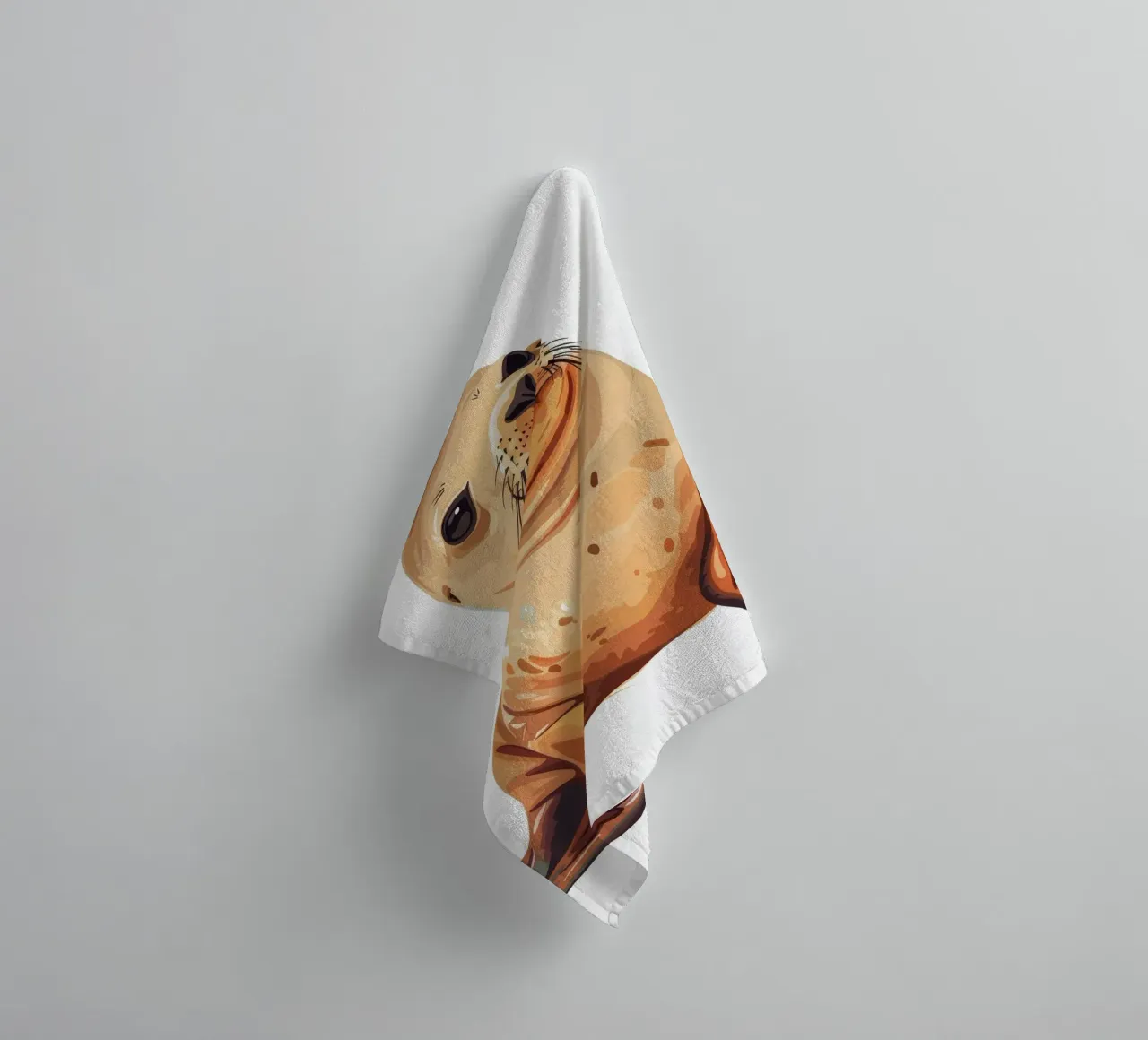 Curious California Sea Lion Pup towel by DesignDoodle