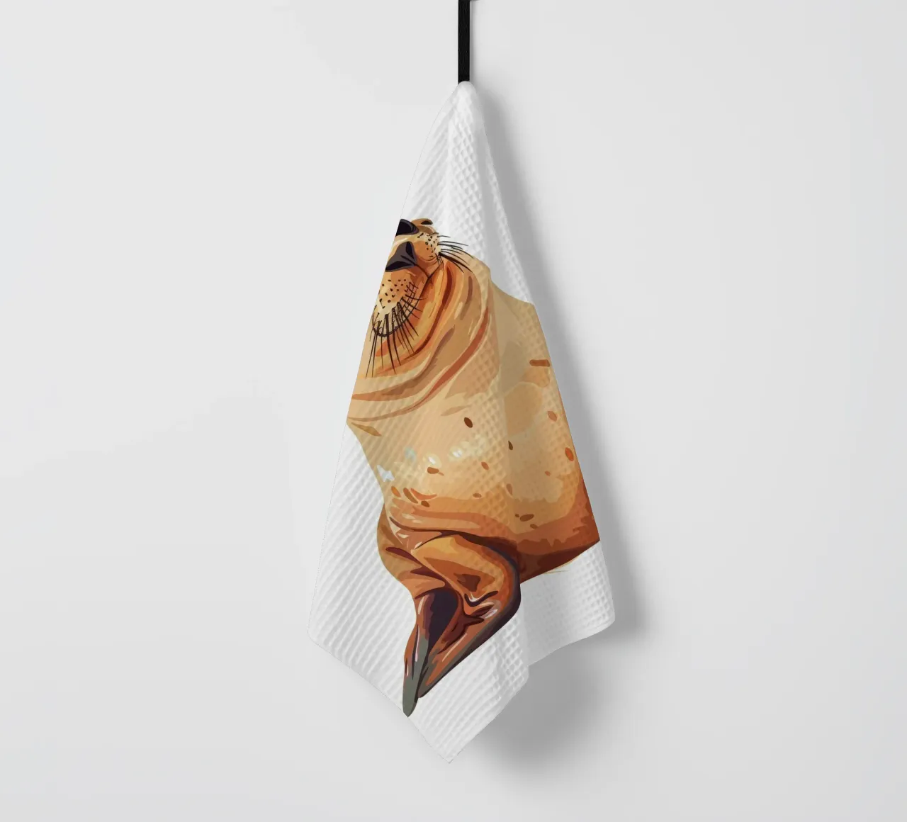 Le chiot curieux de l'otarie de Californie torchon de DesignDoodle