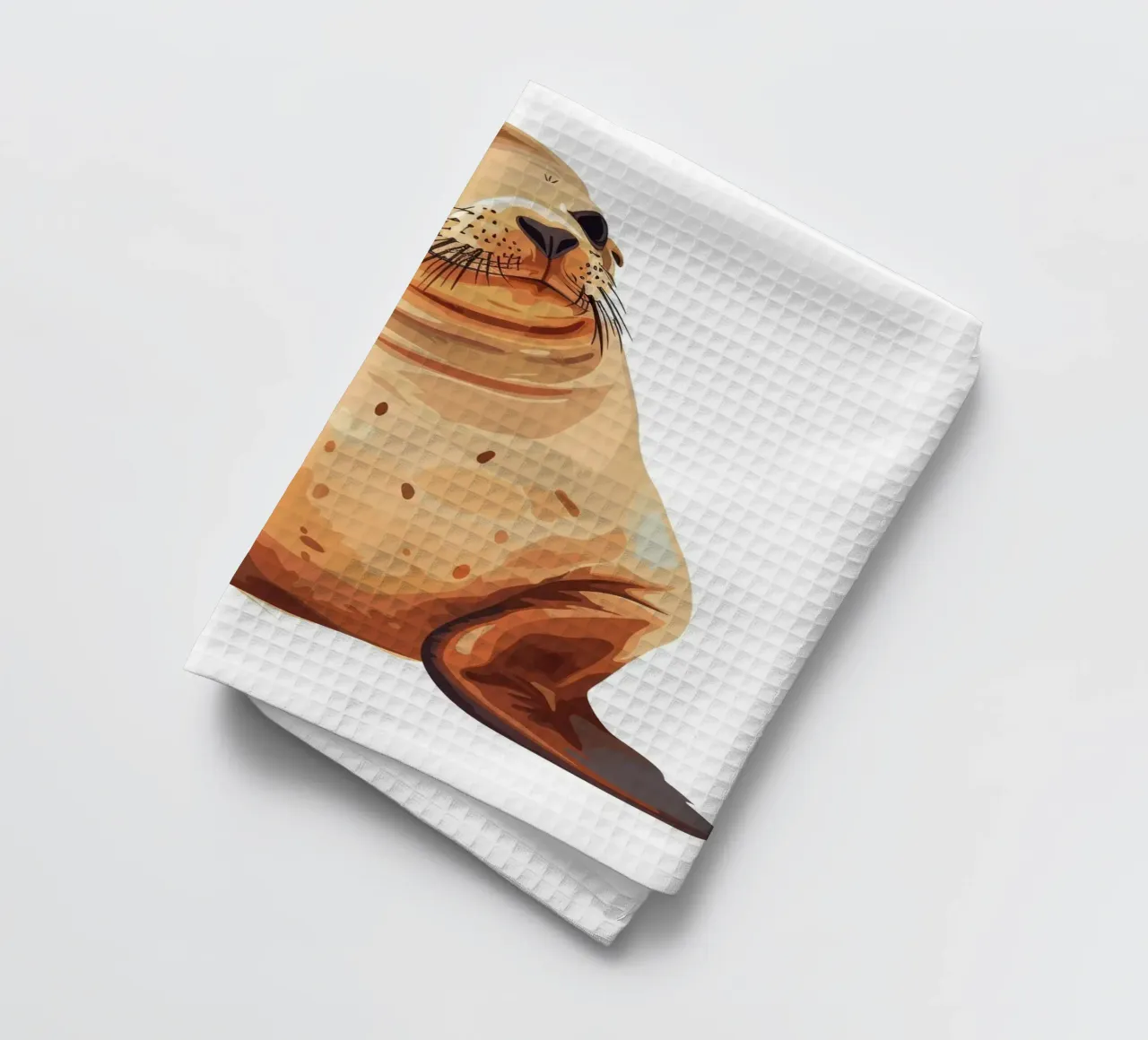 Le chiot curieux de l'otarie de Californie torchon de DesignDoodle