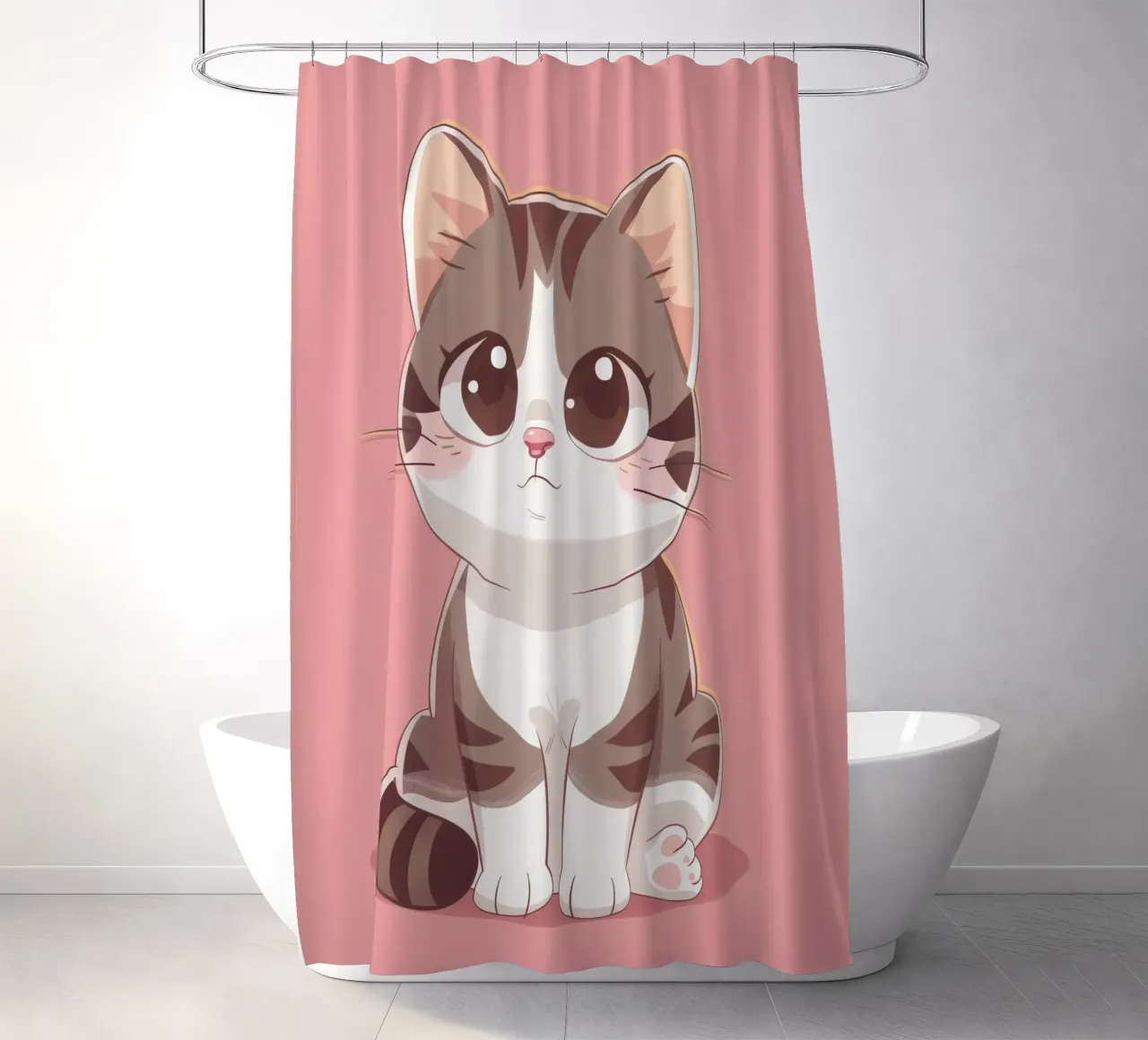 Affascinante gatto American Curl con orecchie arricciate tenda da doccia da DesignDoodle