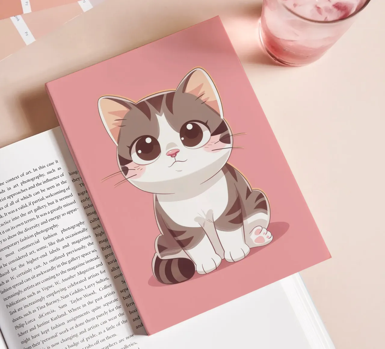Charming American Curl Cat with Curled Ears notebook by DesignDoodle
