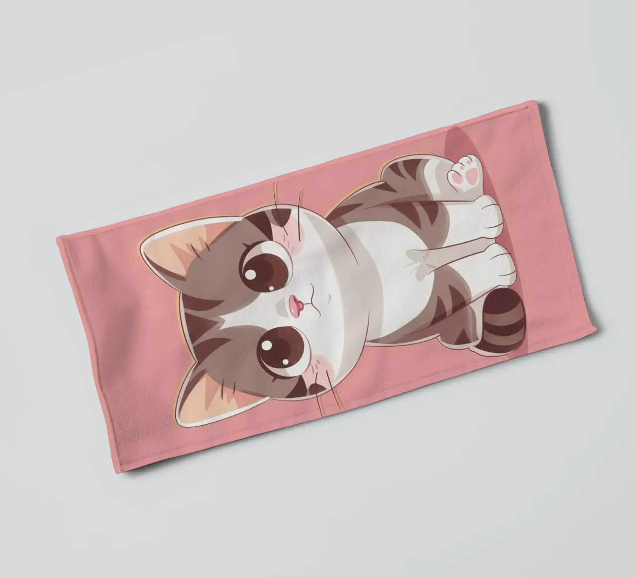 Charming American Curl Cat with Curled Ears towel by DesignDoodle